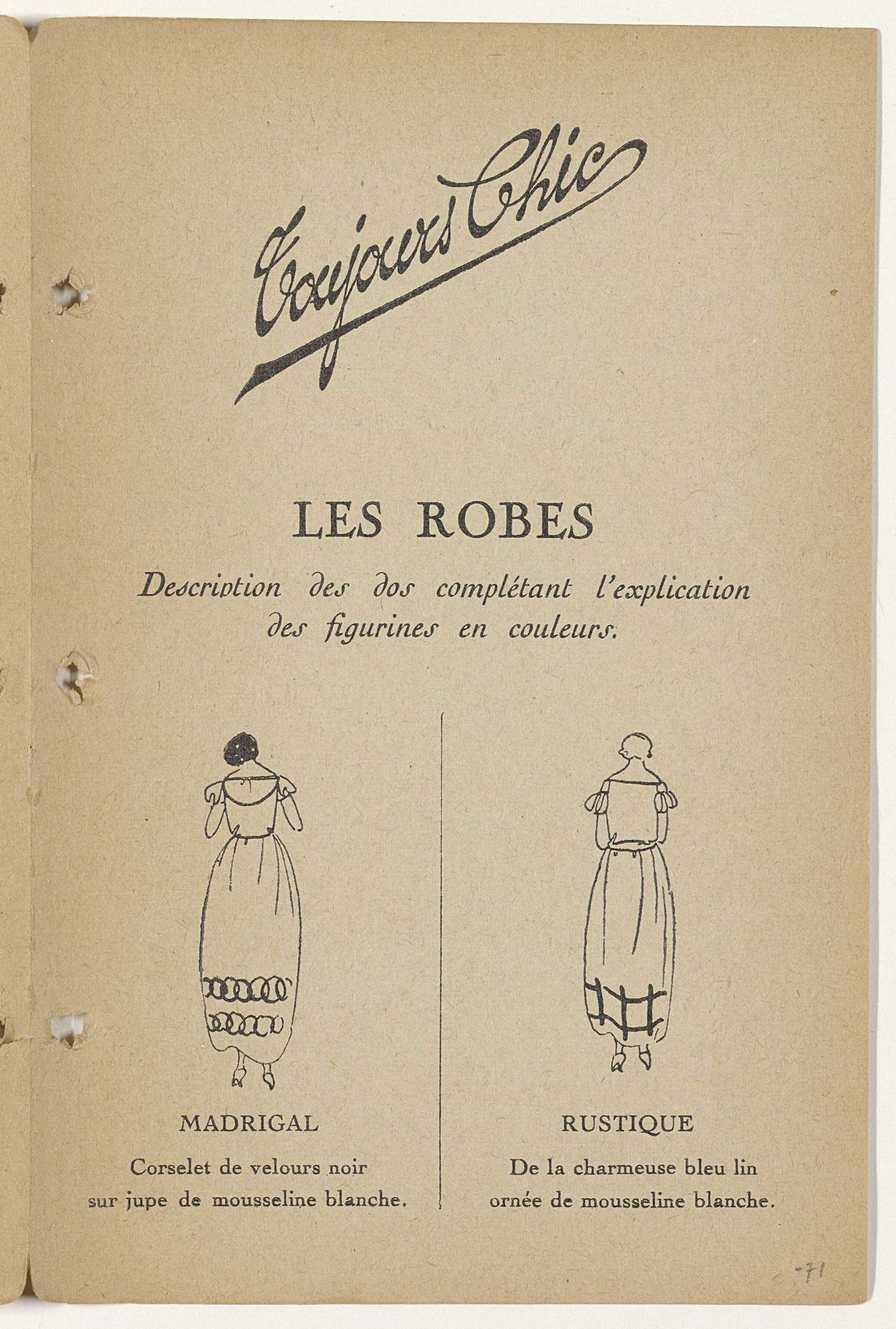 Toujours Chic Hiver 1921-1922: index by G-P. Joumard