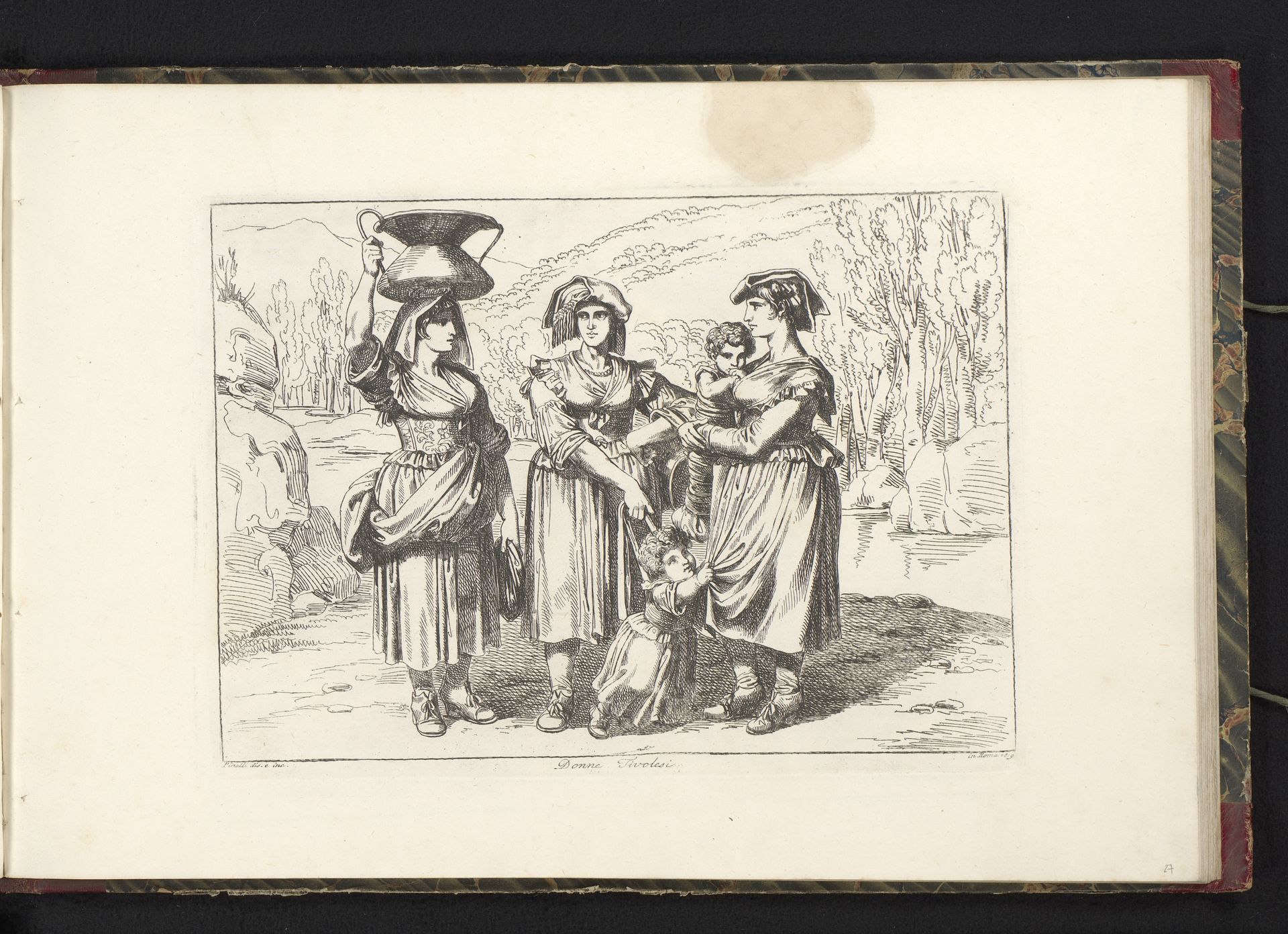 Drie vrouwen uit Tivoli by Bartolomeo Pinelli