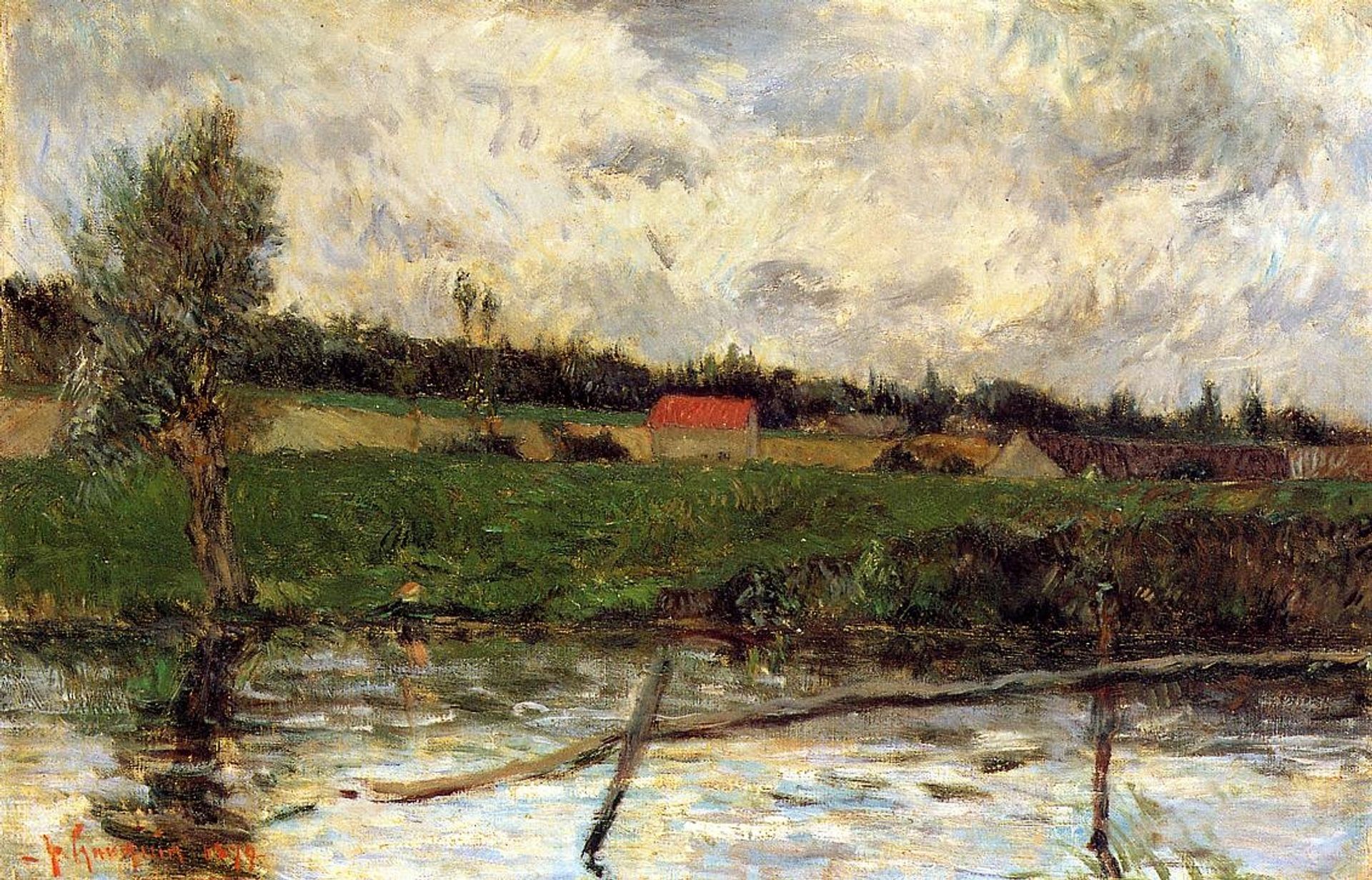 Riverside (Breton landscape) by Paul Gauguin