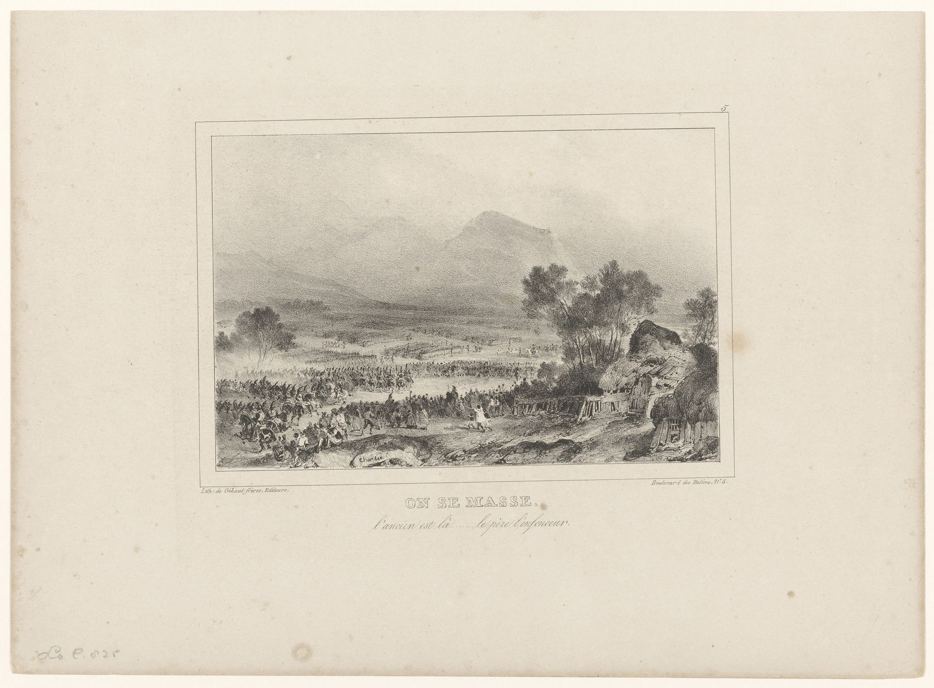 Napoleon met zijn troepen in een vallei by Nicolas Toussaint Charlet