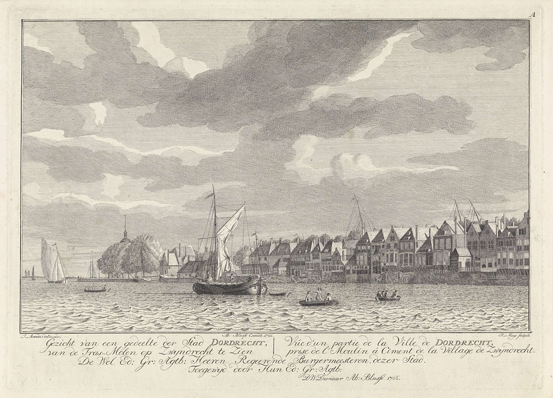 Gezicht op Dordrecht vanaf Zwijndrecht by Robbert Muys