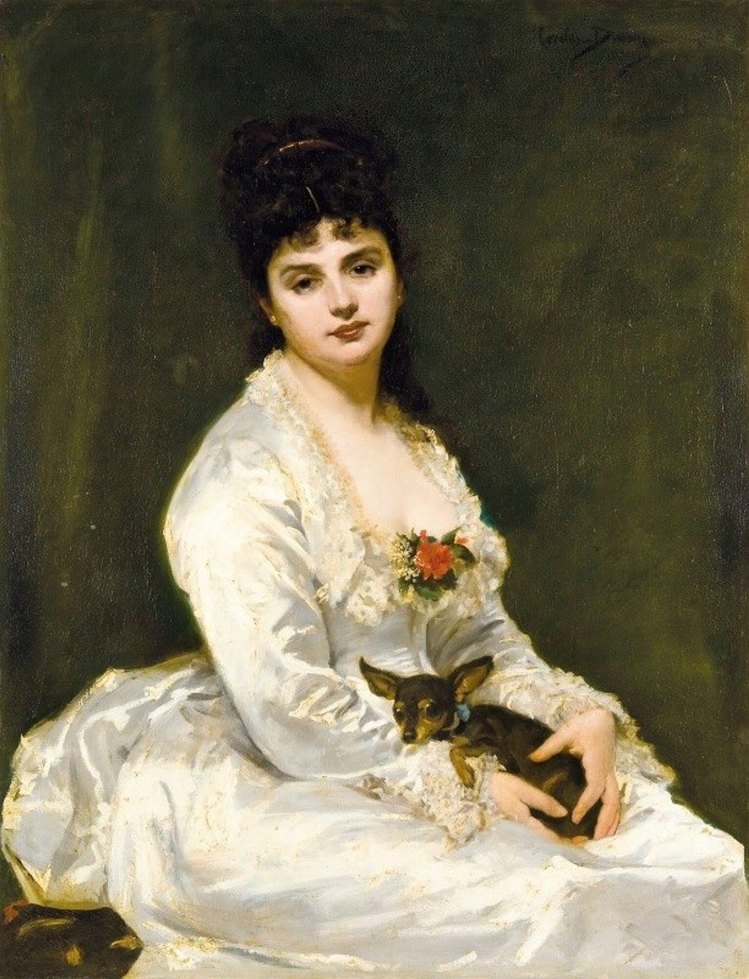 Portrait Of Mrs Henri Fouquier by Carolus-Duran
