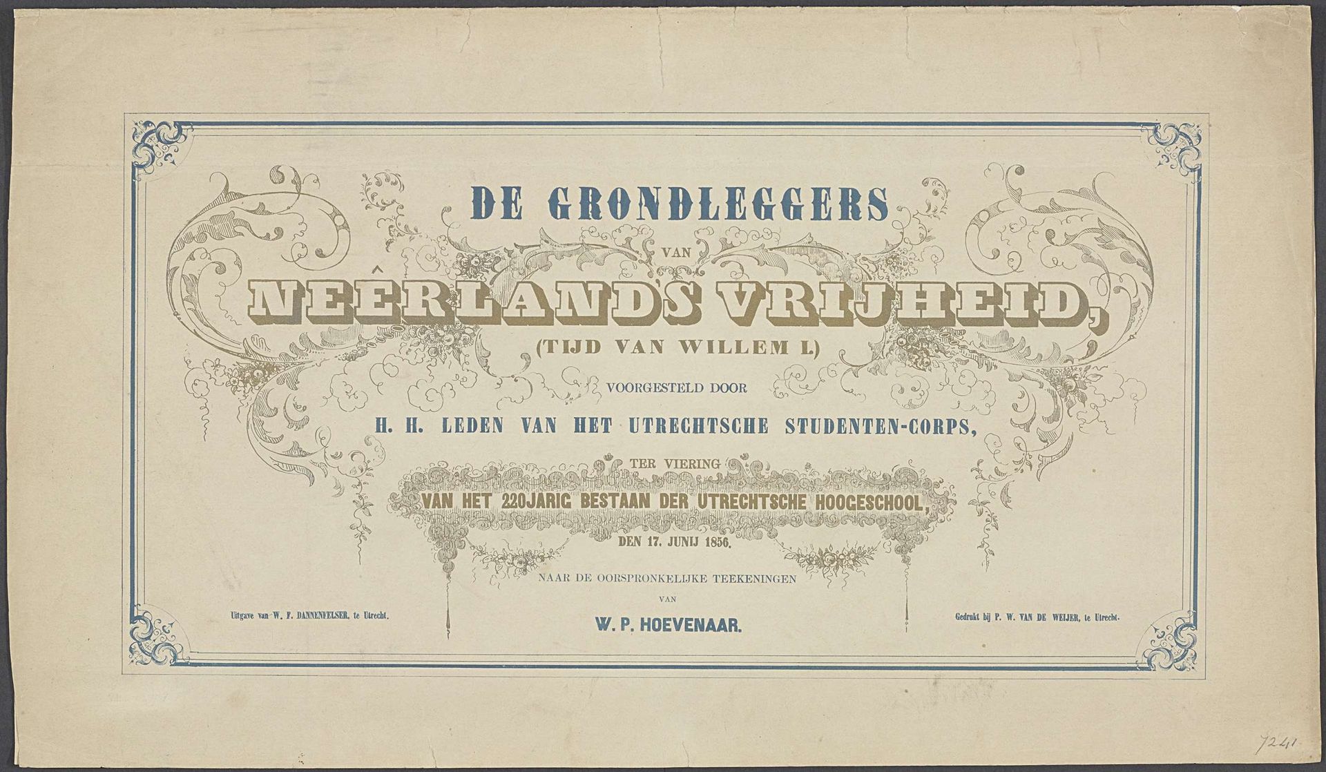 Omslag voor serie prenten van de Utrechtse maskerade, 1856 by Pieter Wilhelmus van de Weijer