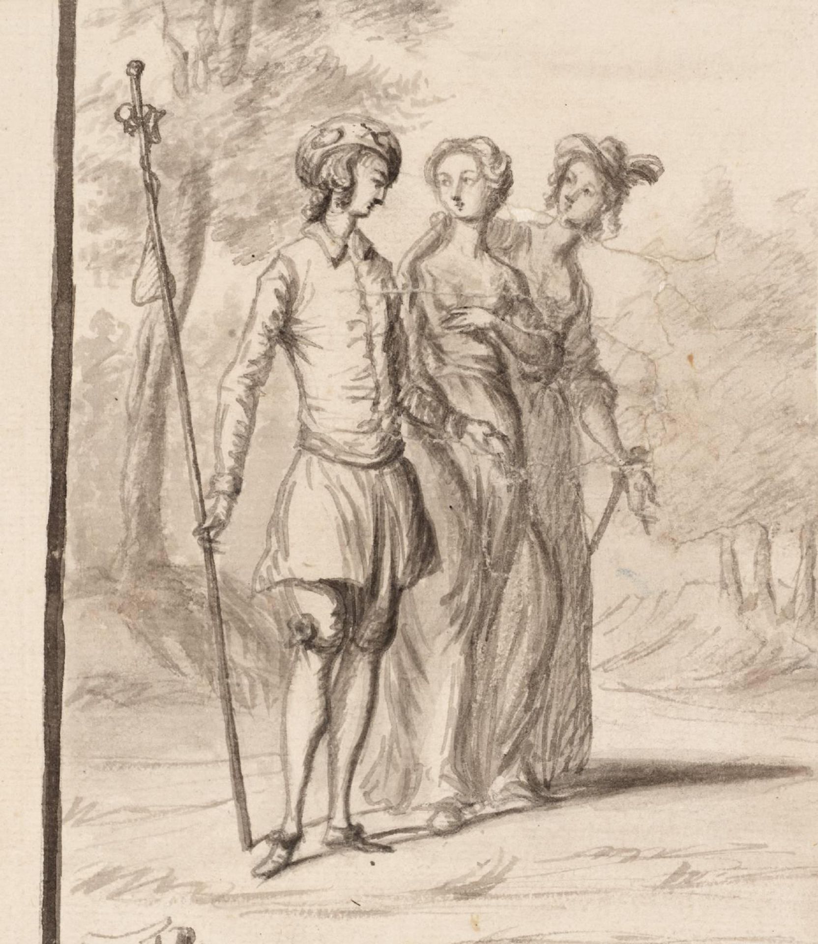 Three Pilgrims in a Landscape by  Susanna Duncombe