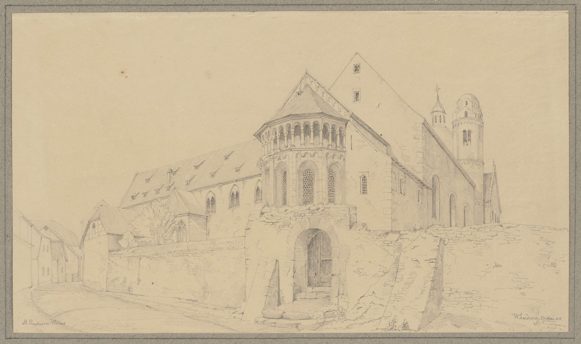 St Paul's church in Worms by Friedrich Wilhelm Ludwig