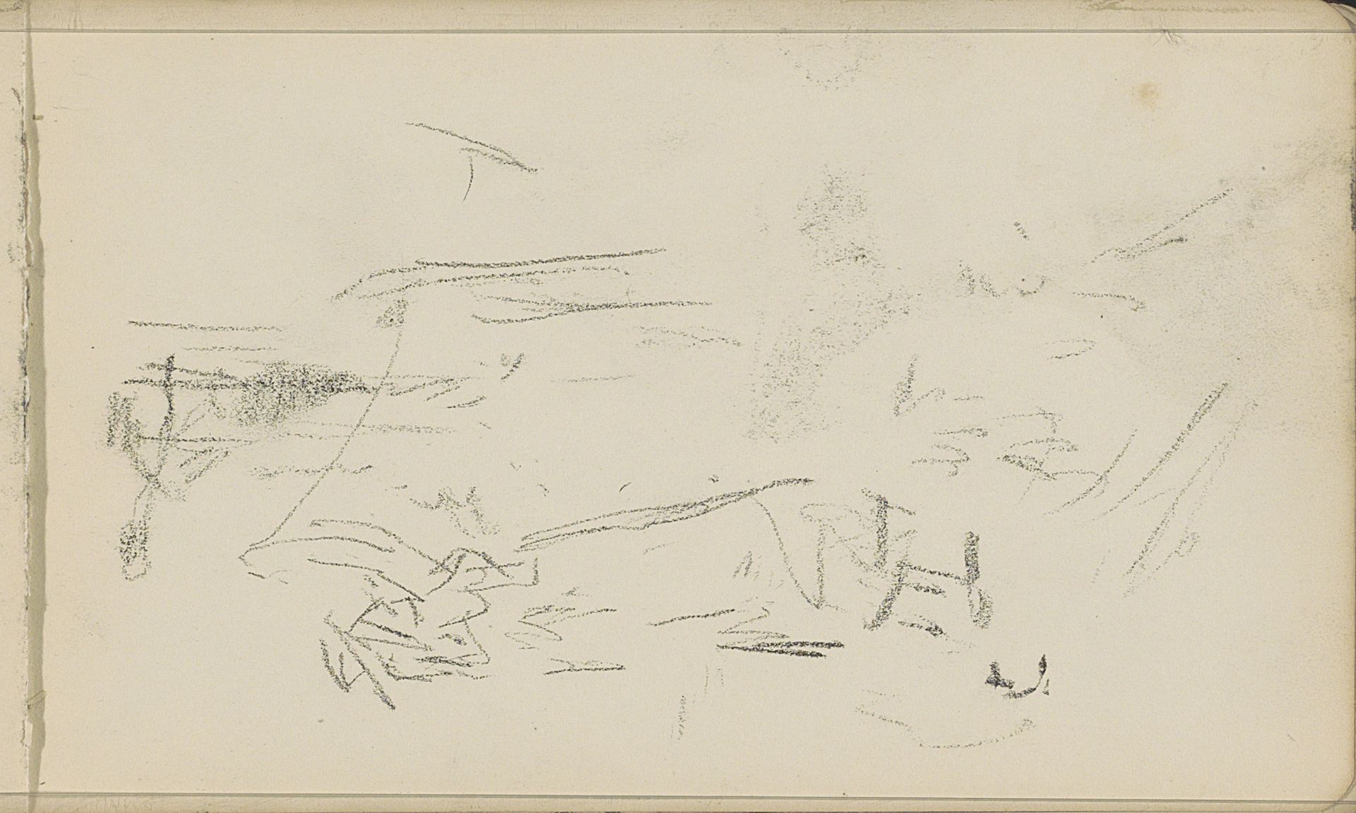 Studie, mogelijk van een landschap by Johan Antonie de Jonge