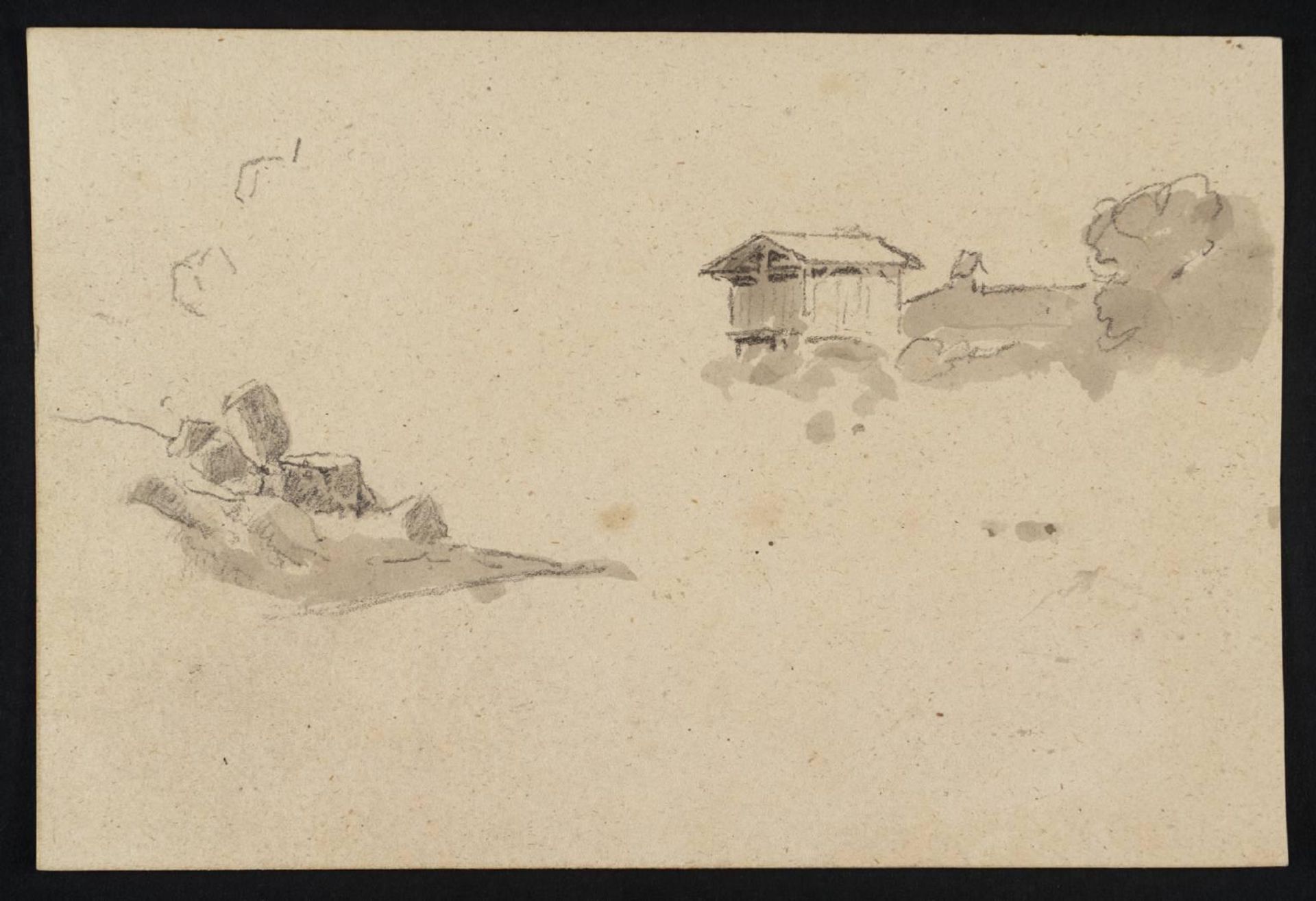 [title not known] Verso: Landscape Sketch by British School