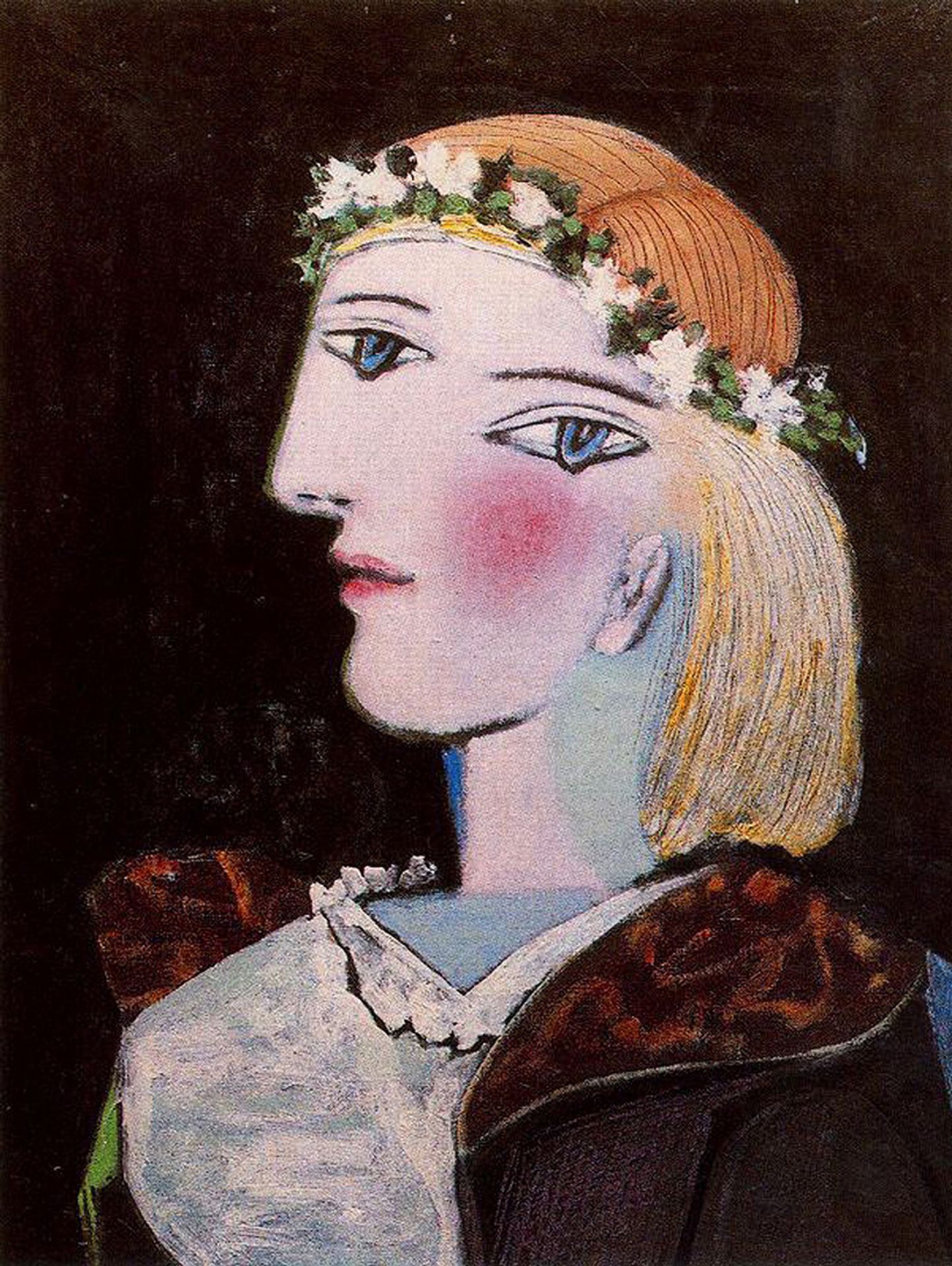 Portrait of Marie-Thérèse Walter with garland by Pablo Picasso