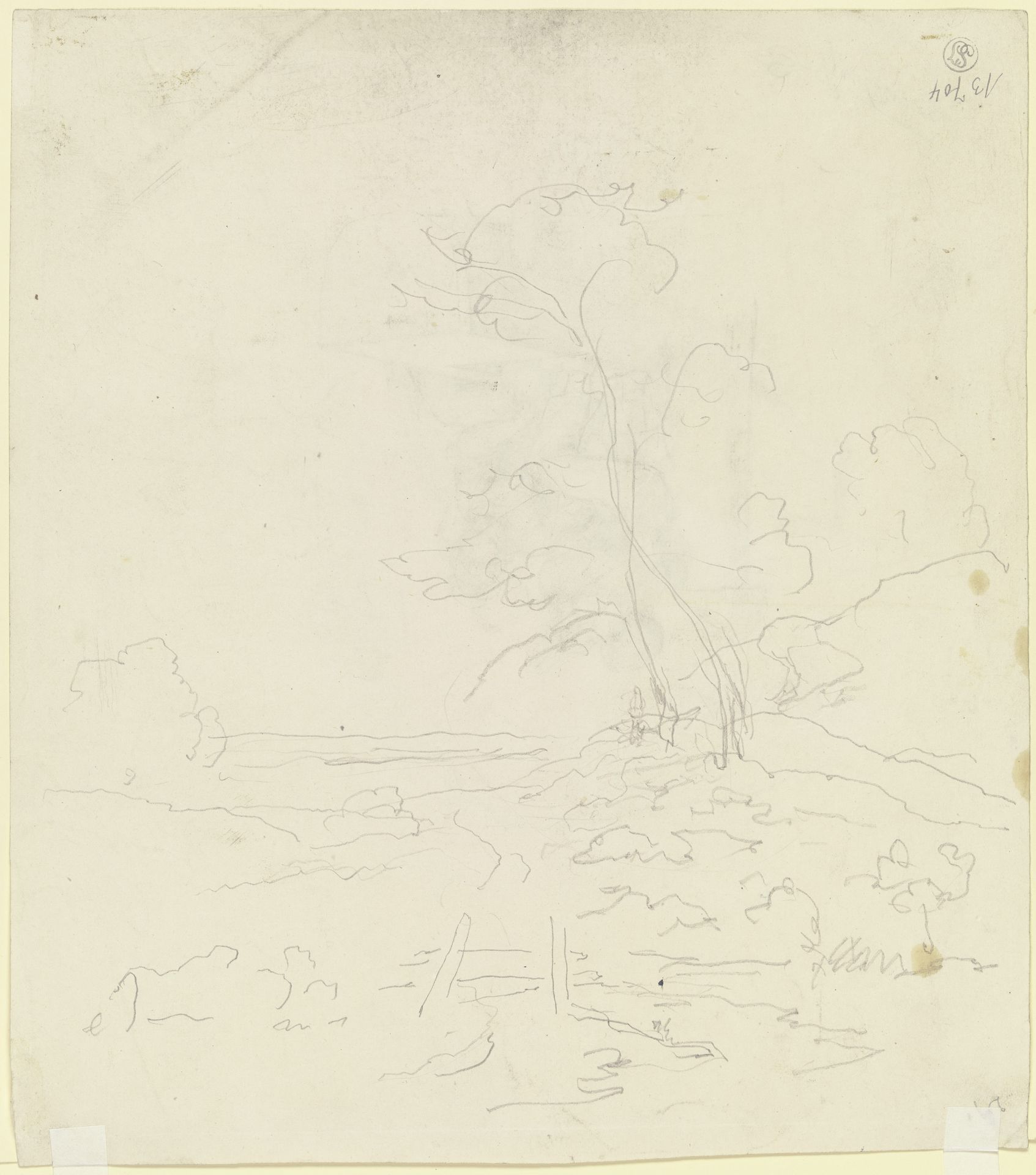 Landscape with two trees by Carl Spitzweg