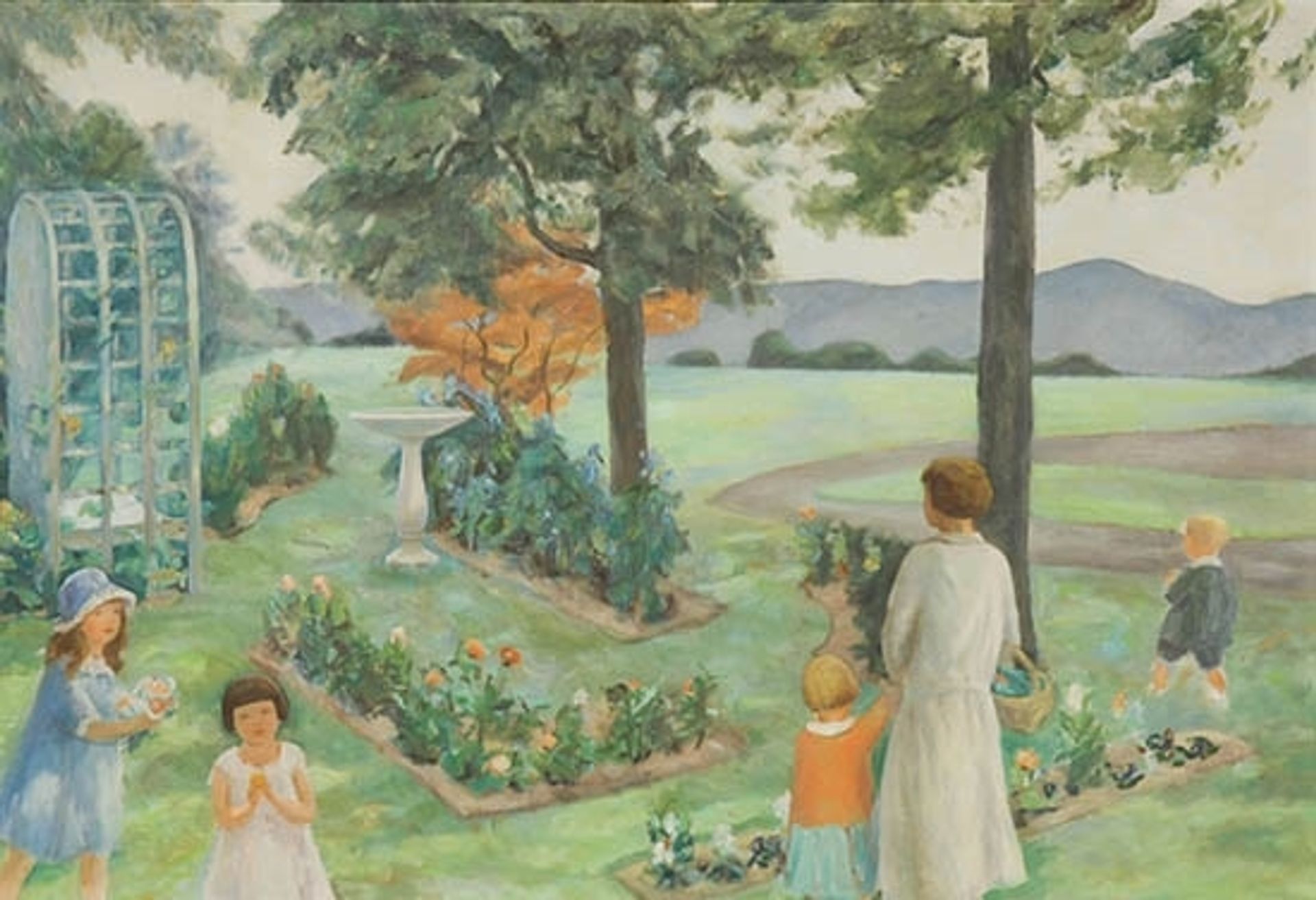 Family in a Spring Landscape by Marjorie Acker Phillips