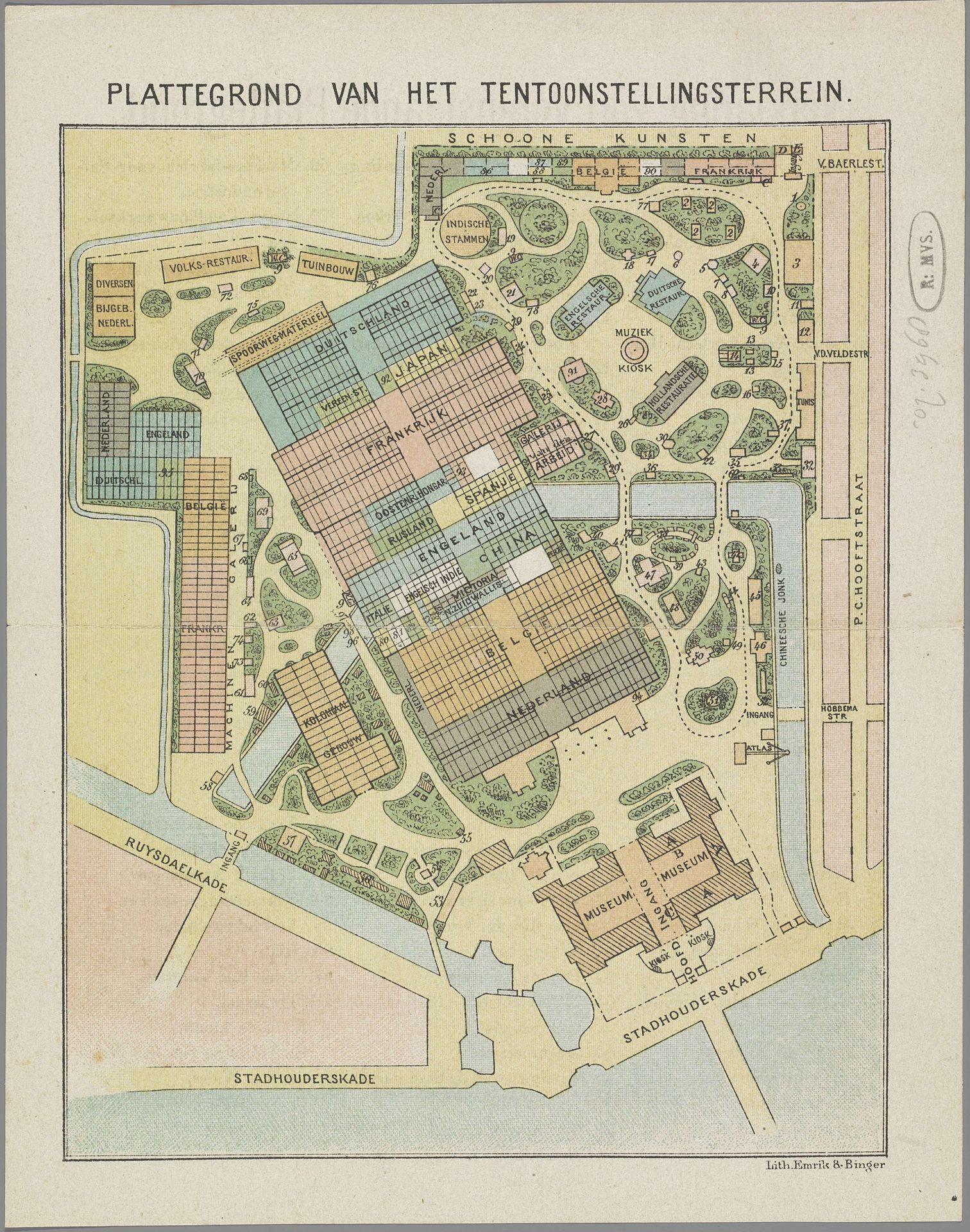 Plattegrond van de Wereldtentoonstelling in Amsterdam, 1883 by Anonymous