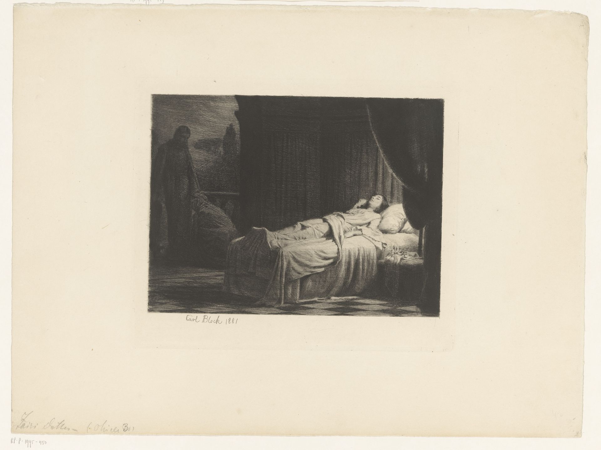 De Dood als dame, met aanbidder by Carl Bloch