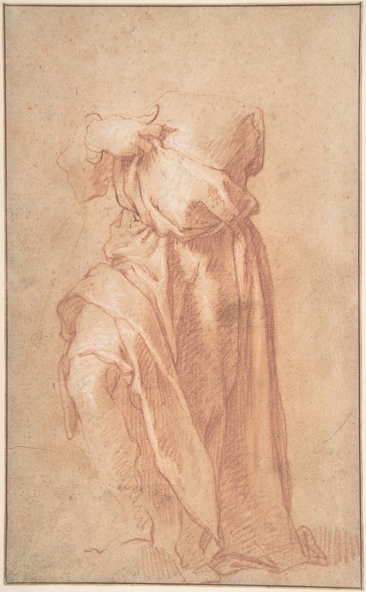 Study of a Headless Draped Figure with Arms Crossed; verso: Figure of a Man in a Voluminous robe, Seen from Behind by Abraham Bloemaert