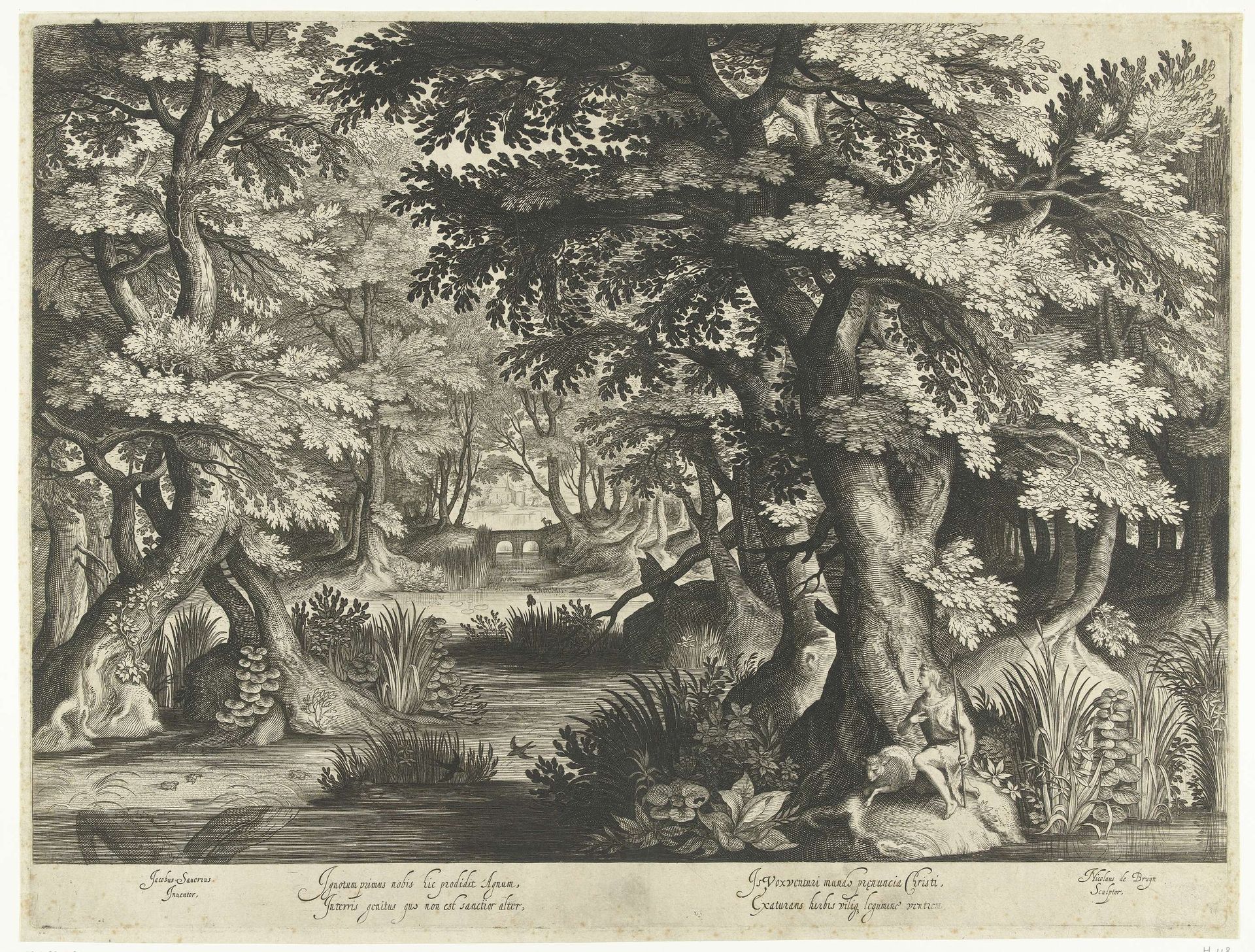 Johannes de Doper in de wildernis by Nicolaes de Bruyn