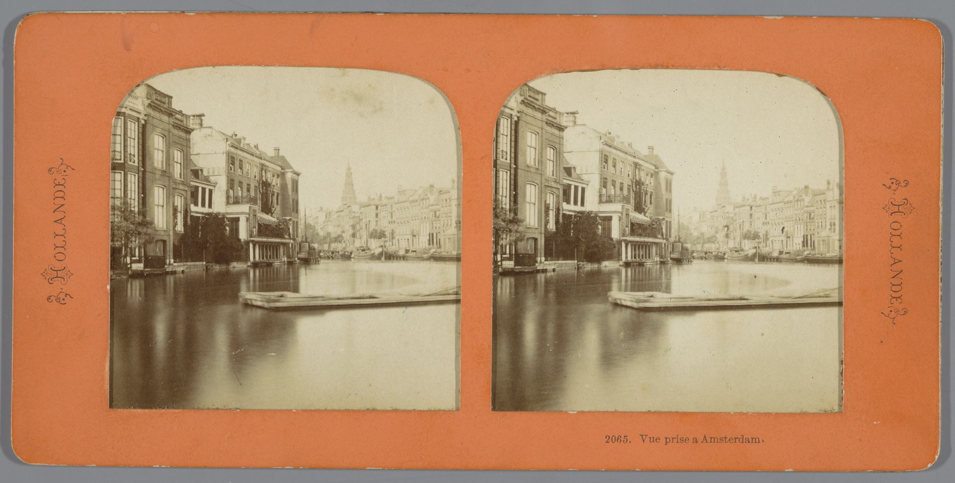 Gezicht op de Kloveniersburgwal in Amsterdam by Jules Hippolyte Quéval