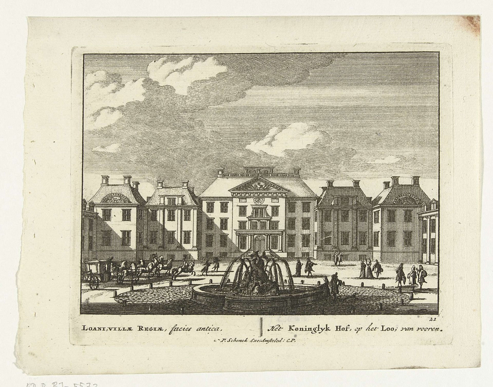 Paleis het Loo met de oprijlaan by Pieter Schenk