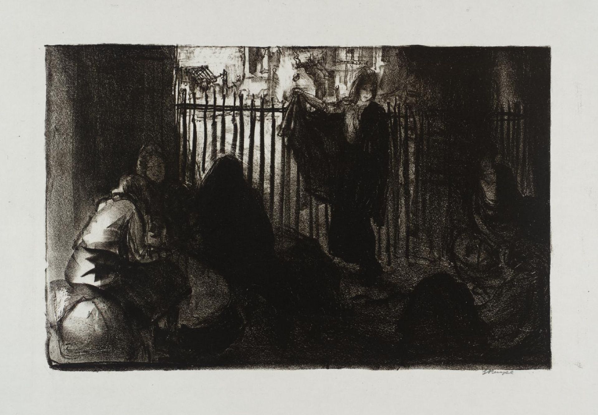 Untitled (Refugees Sheltering among Ruins) by  Gerald Pryse