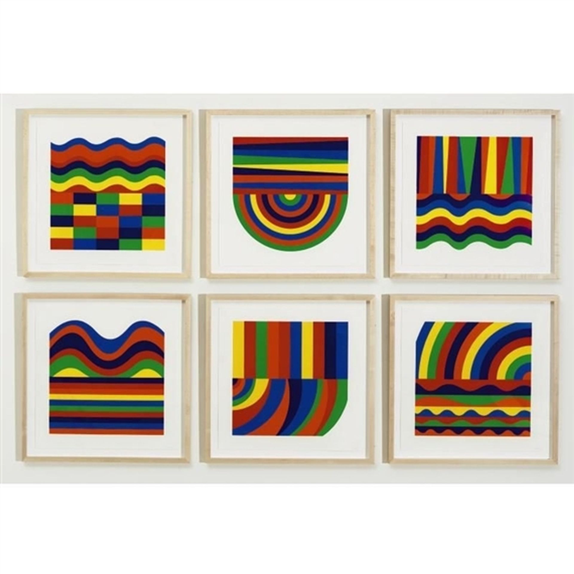 Arcs and Bands in Colors by Sol LeWitt