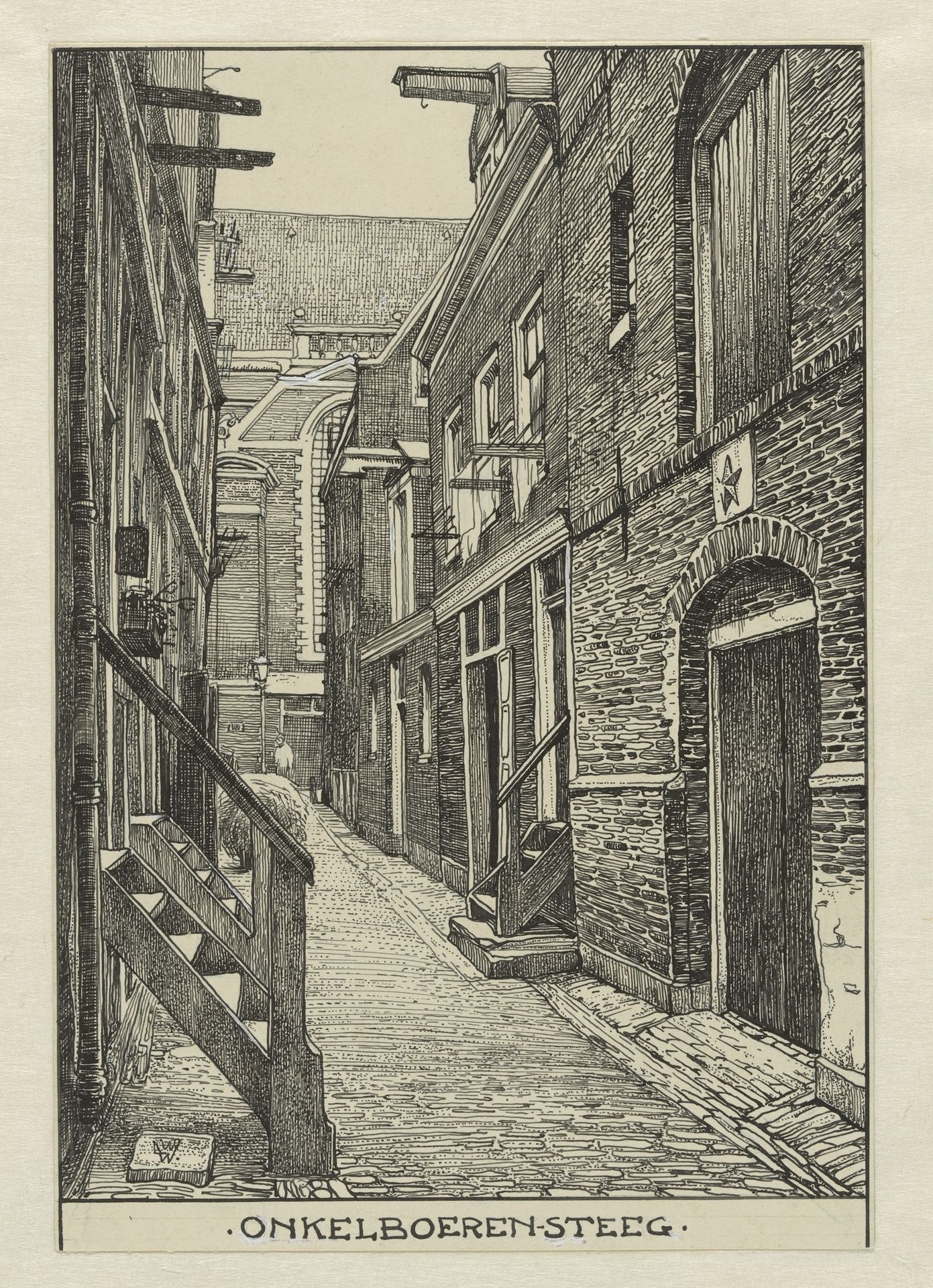 De Onkel Boeren Steeg te Amsterdam by Willem Wenckebach
