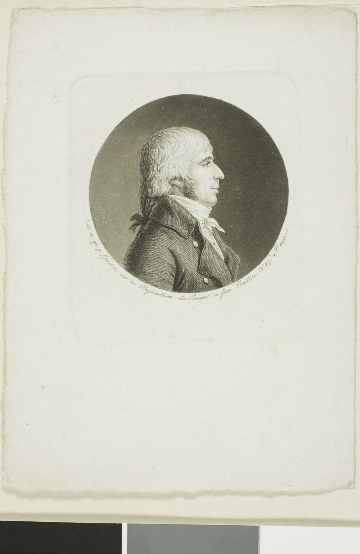 Portrait of a Man with White Hair in a Pigtail by Gilles Louis Chrétien