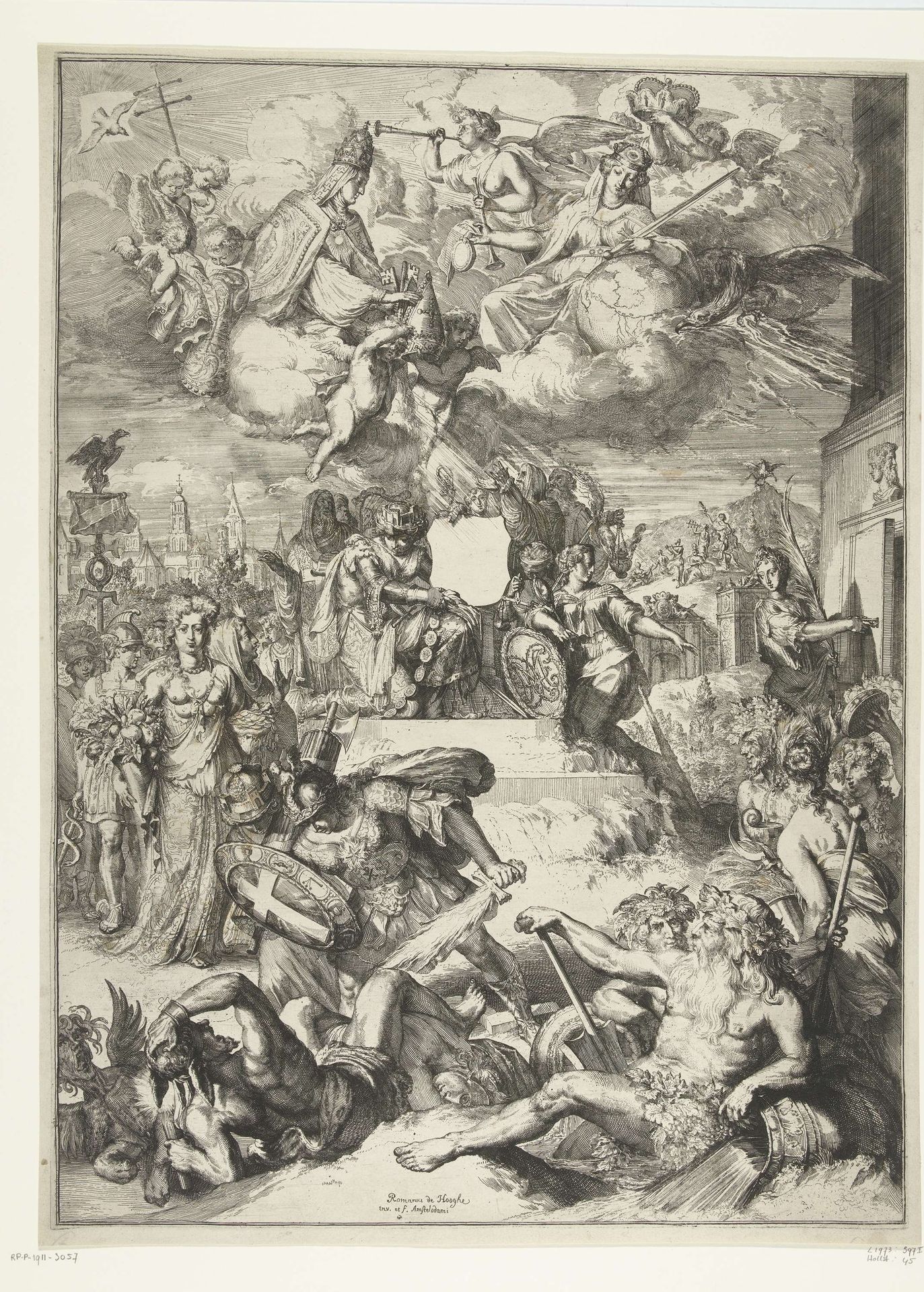 Allegorie op de benoeming van Karl Henrich tot aartsbisschop van Mainz by Romeyn de Hooghe