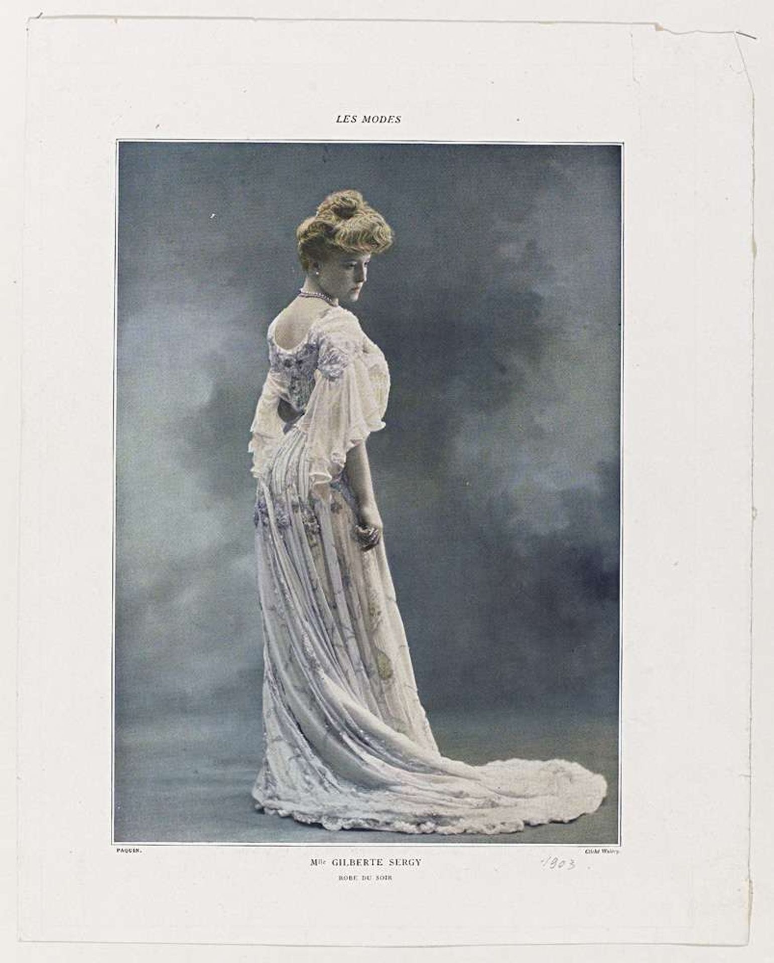 Les Modes, 1903 : Mlle Gilberte Sergy / Robe du soir by Walery