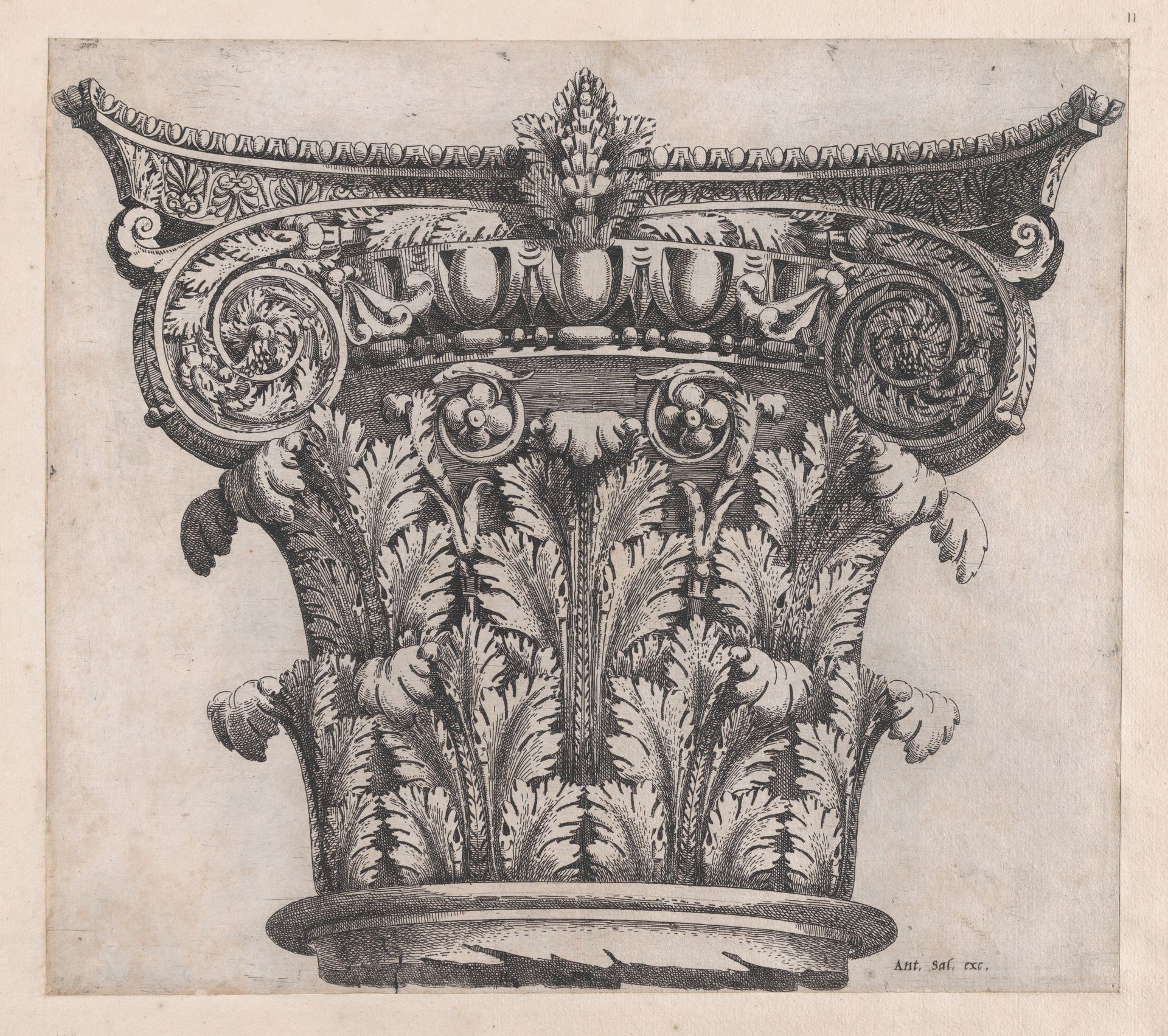 Speculum Romanae Magnificentiae: Capital of Composite Order by Léon Davent