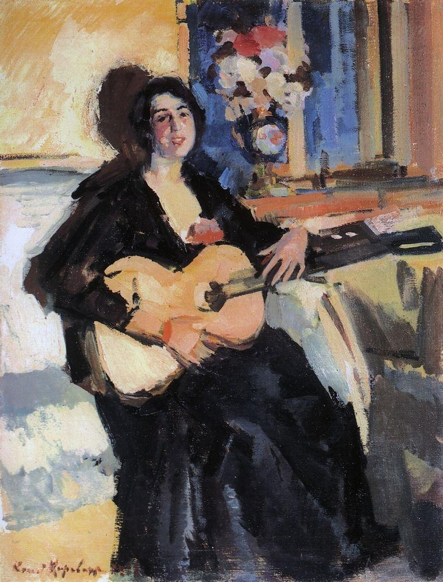 Lady with a Guitar by Konstantin Alexeevich Korovin