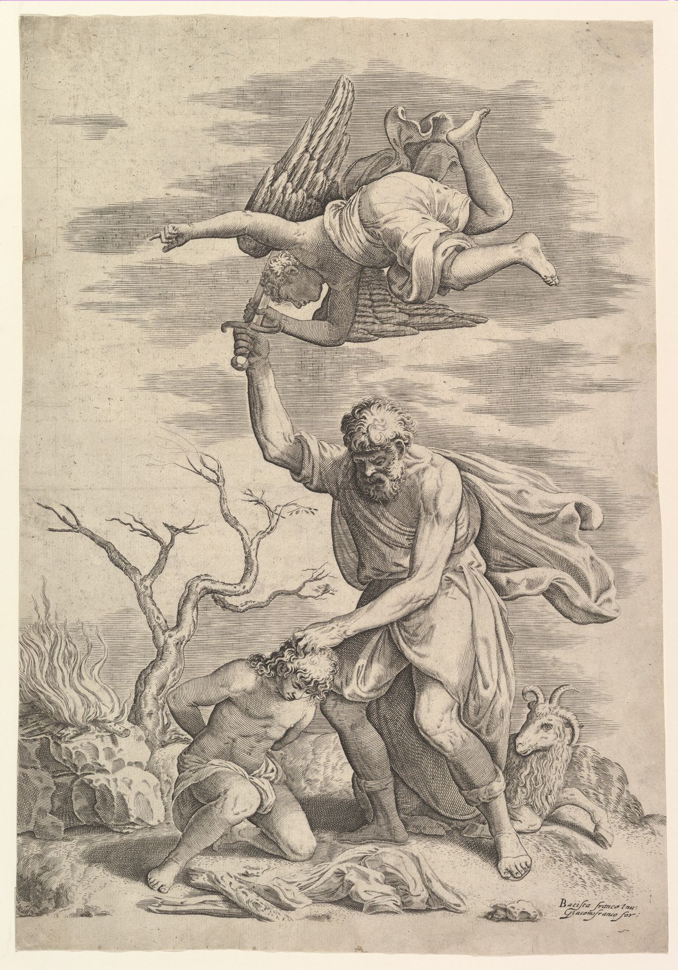 The Angel Staying the Arm of Abraham by Battista Franco