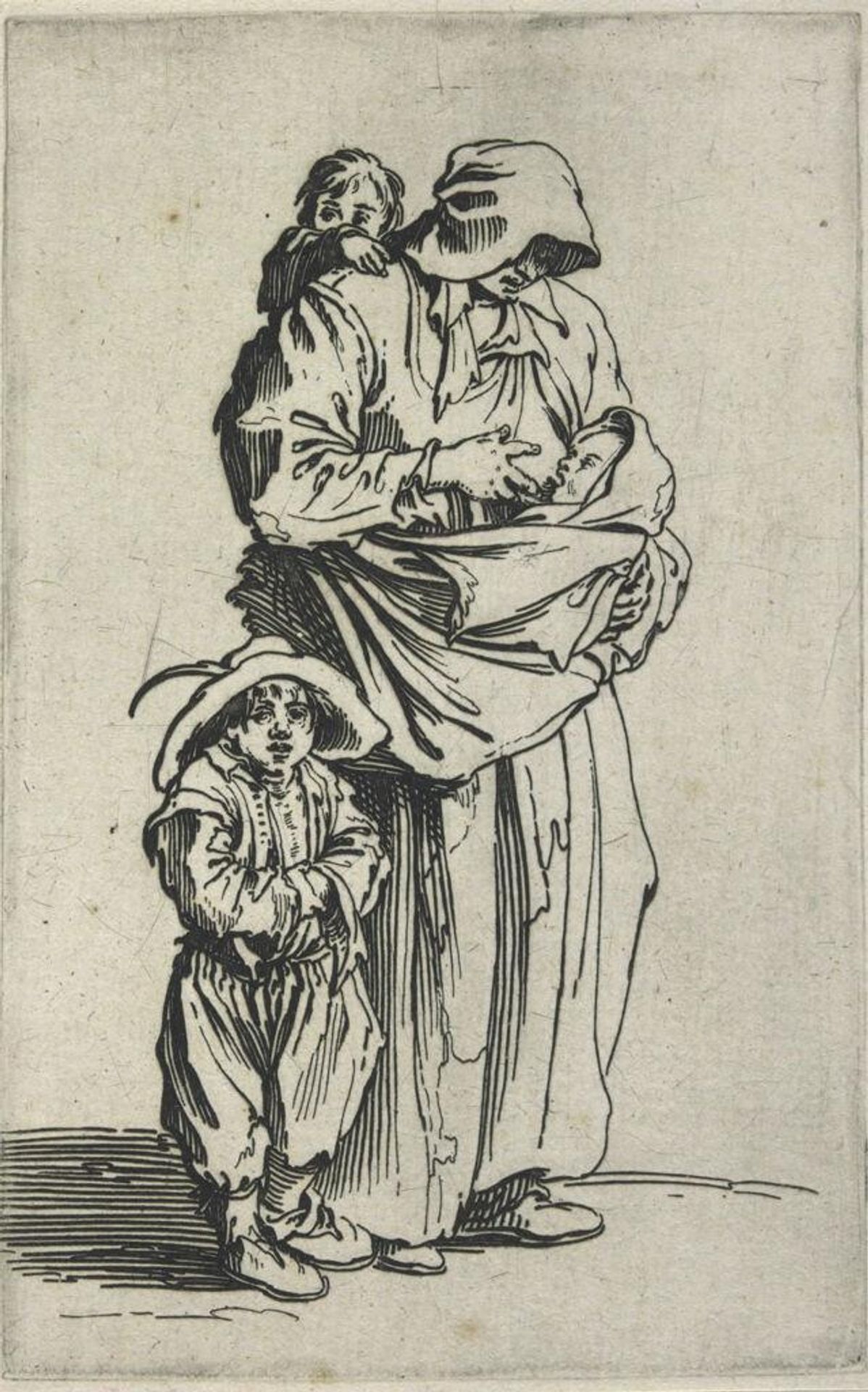 Beggar Woman with Her Three Children by Jacques Callot