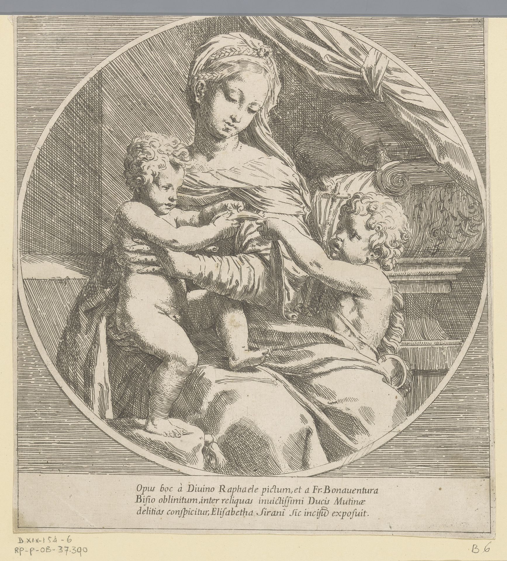 Maria met Kind en de jonge Johannes de Doper by Elisabetta Sirani
