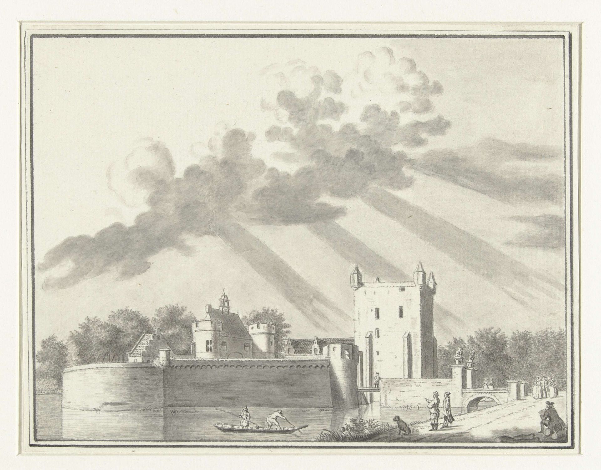 Het kasteel Batestein bij Vianen by Cornelis Pronk