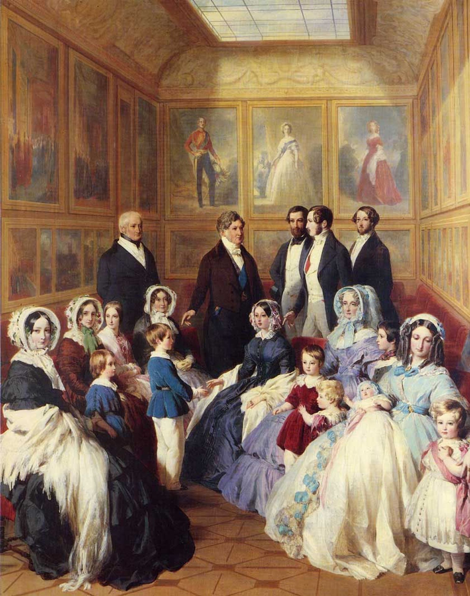 Queen Victoria and Prince Albert with the Family of King Louis Philippe at the Chateau by Franz Xaver Winterhalter