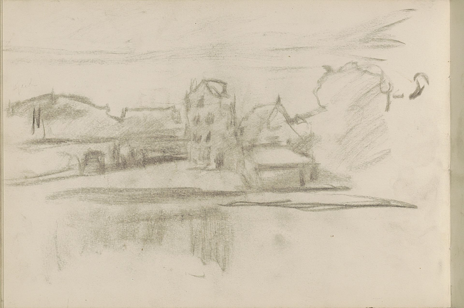 Nieuwe Teertuinen en de Prinseneilandsgracht te Amsterdam, gezien vanaf Prinseneiland by George Hendrik Breitner