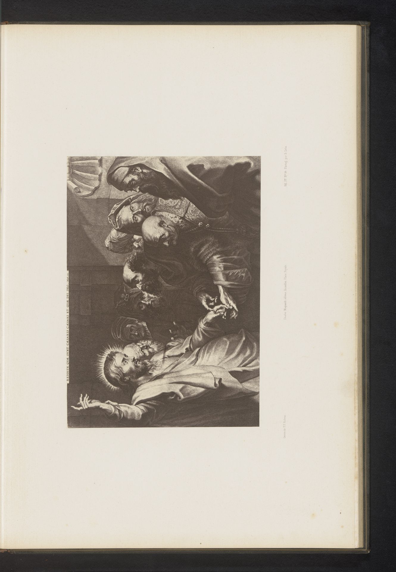 Fotoreproductie van een gravure van Le denier de César door Lucas Vorsterman, naar het schilderij door Peter Paul Rubens by Jean Louis Bargignac