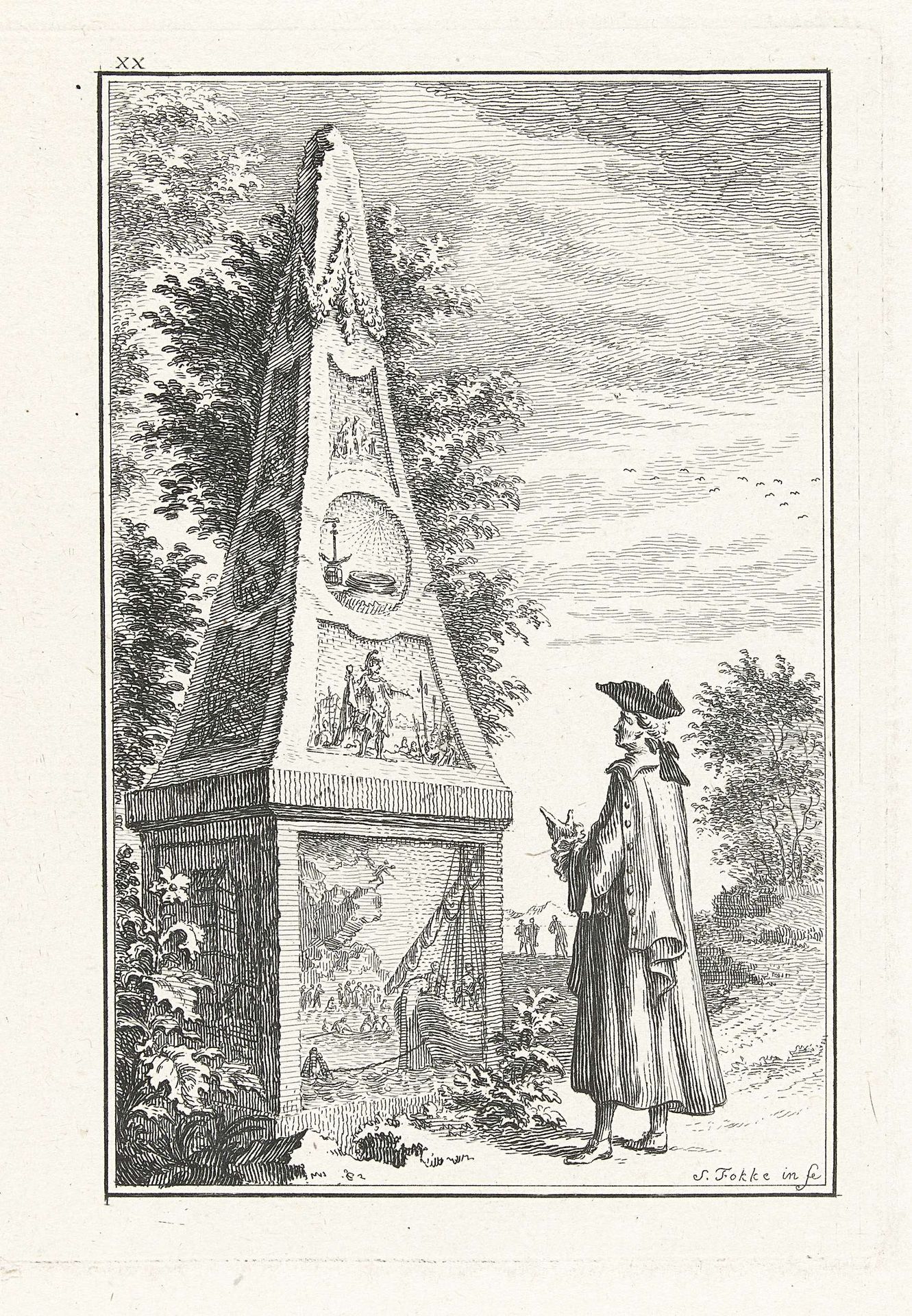 Man bij gedenkteken by Simon Fokke