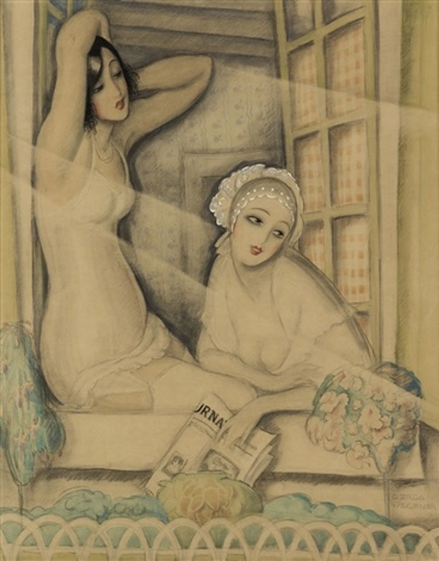 Two Women in a Window by Gerda Wegener