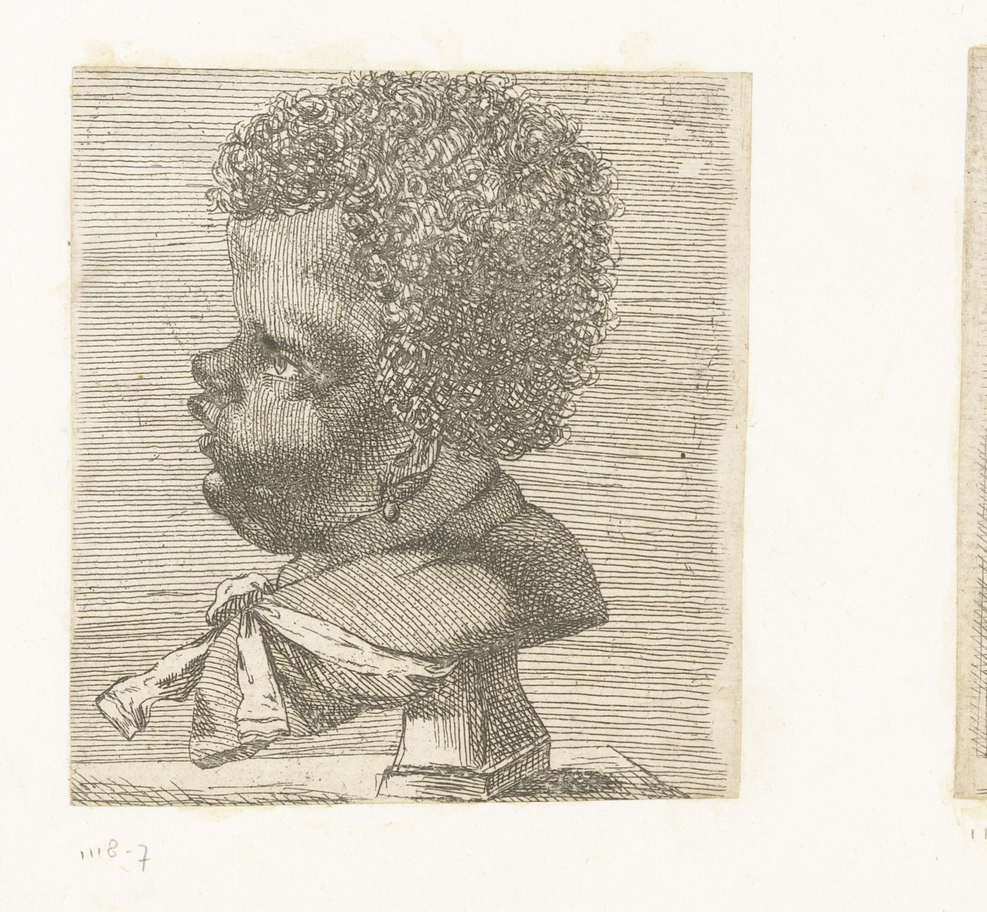 Herm met gezicht van zwart kind by François Bourlier