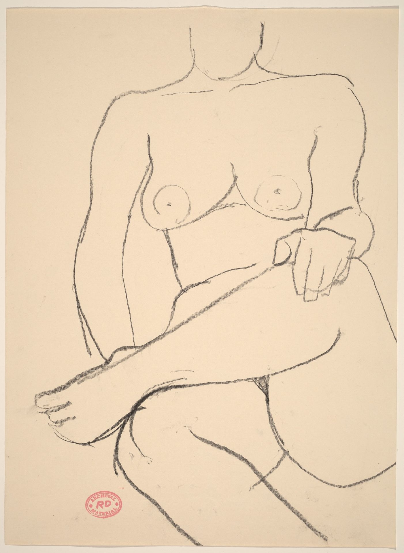 Untitled [seated nude crossing her leg] by Richard Diebenkorn
