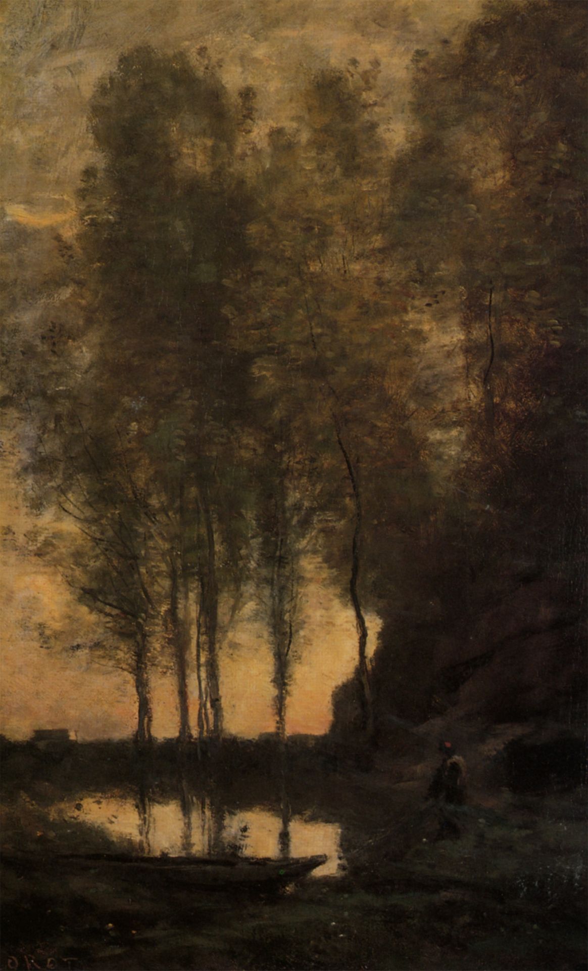 The Ferryman Tying his Boat by Camille Corot