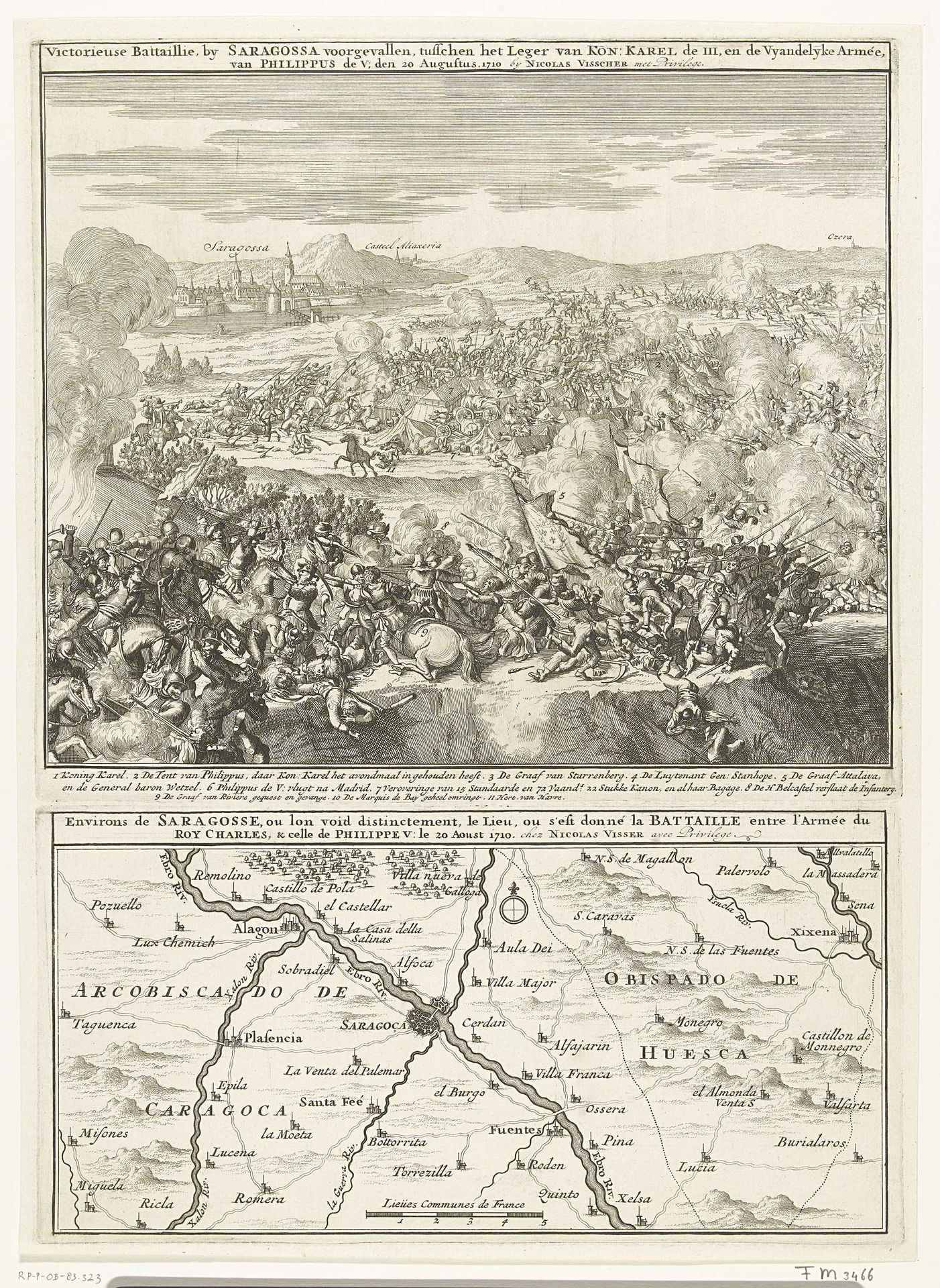 Overwinning op het Franse leger bij Zaragoza, 1710 by Anonymous