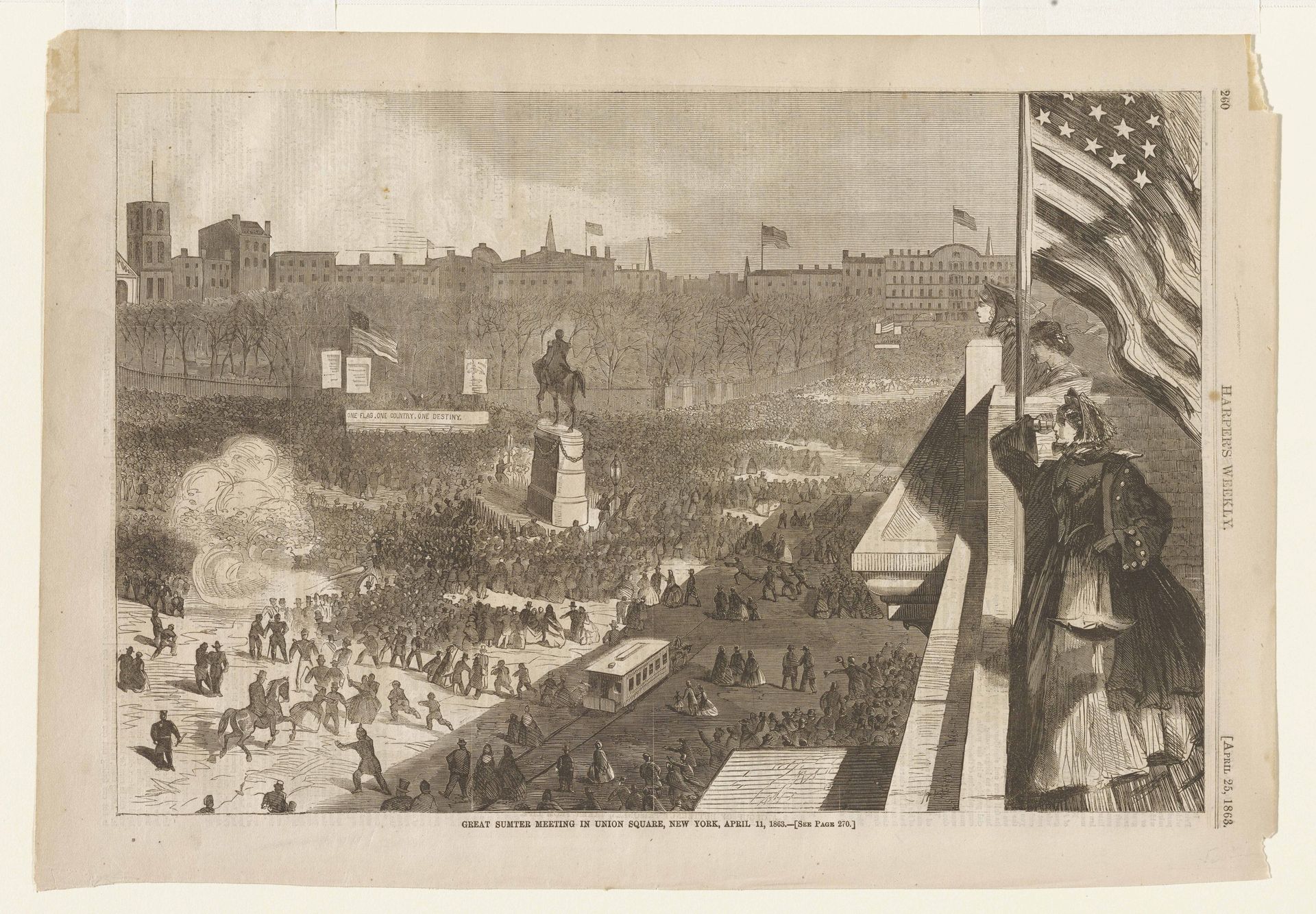 The Great Sumter Meeting in Union Square by Winslow Homer