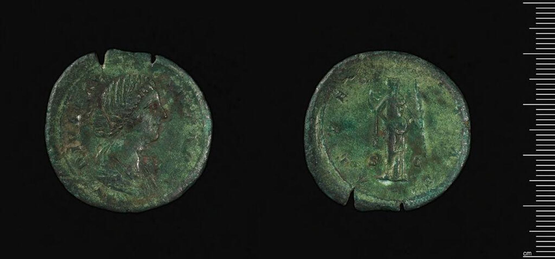 Sestertius of Faustina II by Faustina II