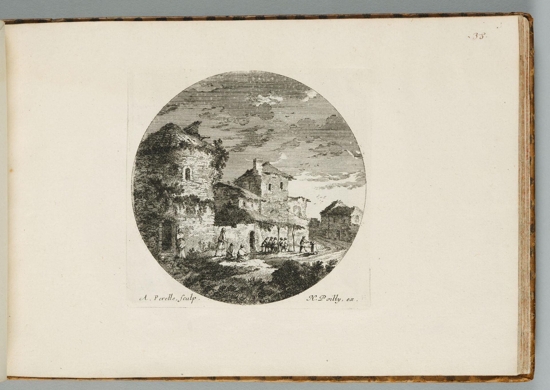 Village Scene with a Couple Dancing by Adam Perelle