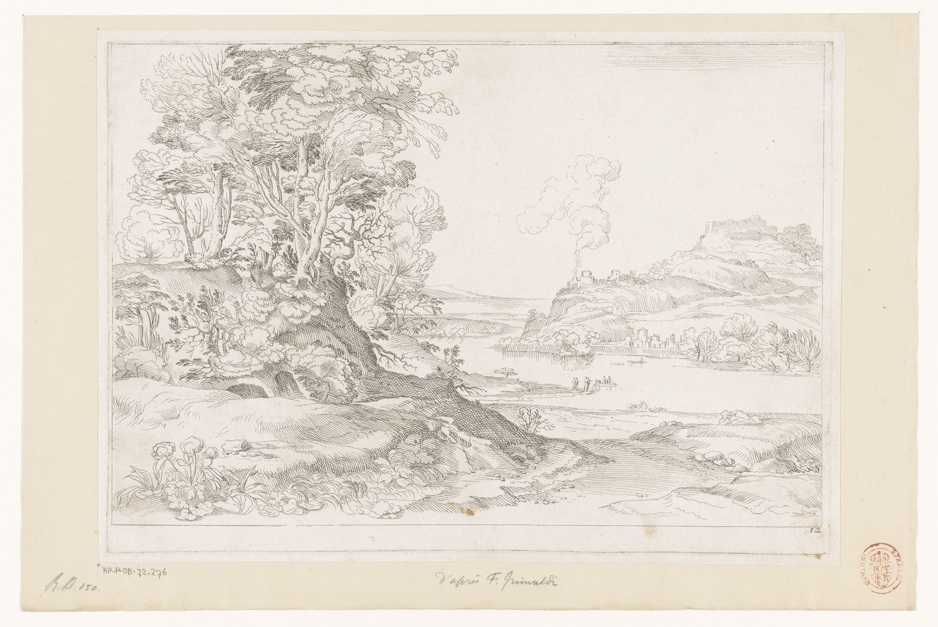 Rivierlandschap met bomen by Jean Pesne
