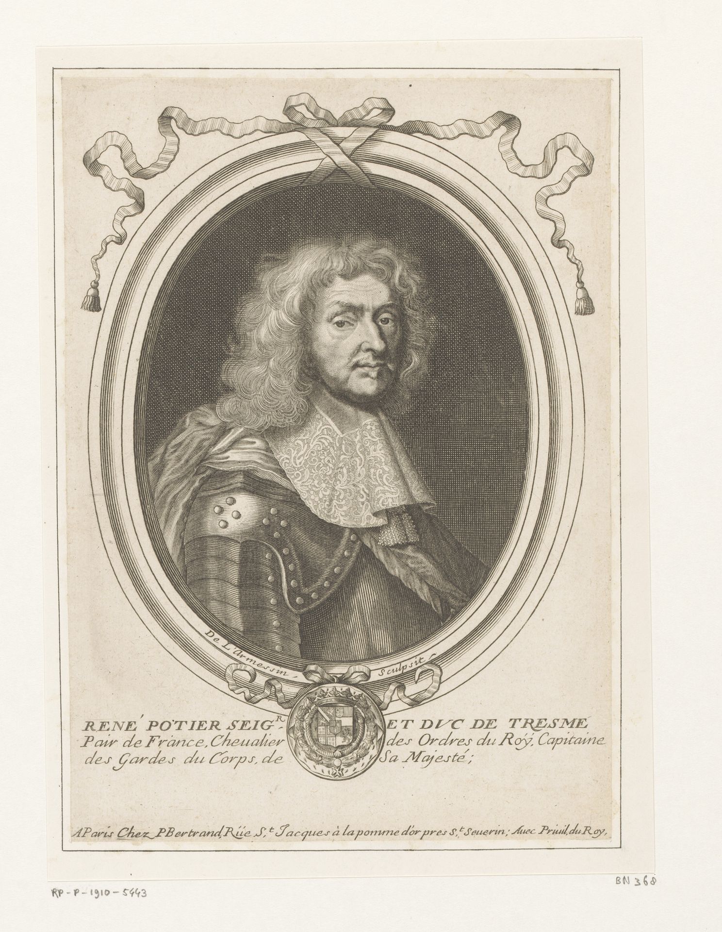 Portret van René Potier de Tresmes by Nicolas de (I) Larmessin