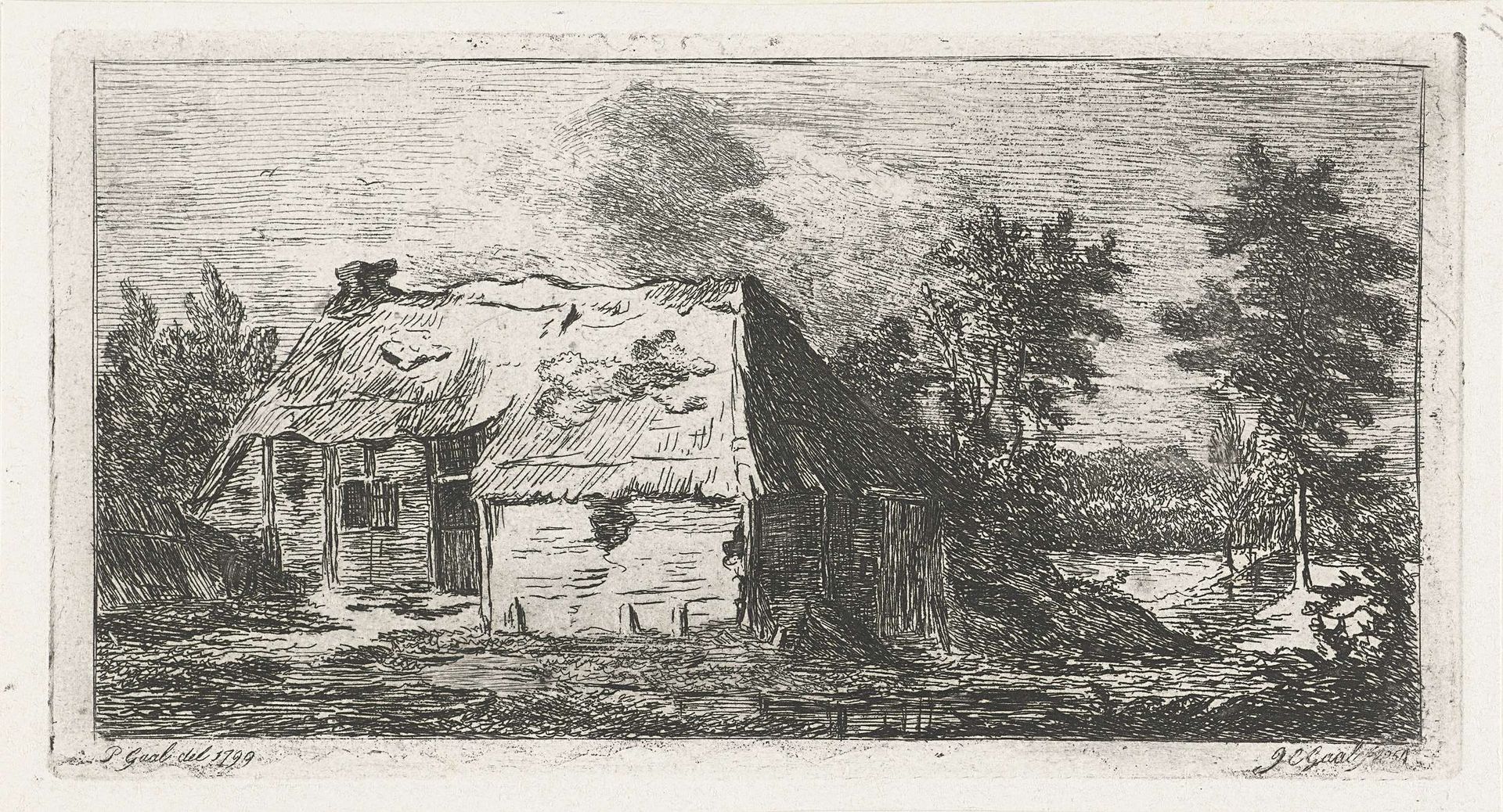 Vervallen boerenhut by Jacobus Cornelis Gaal