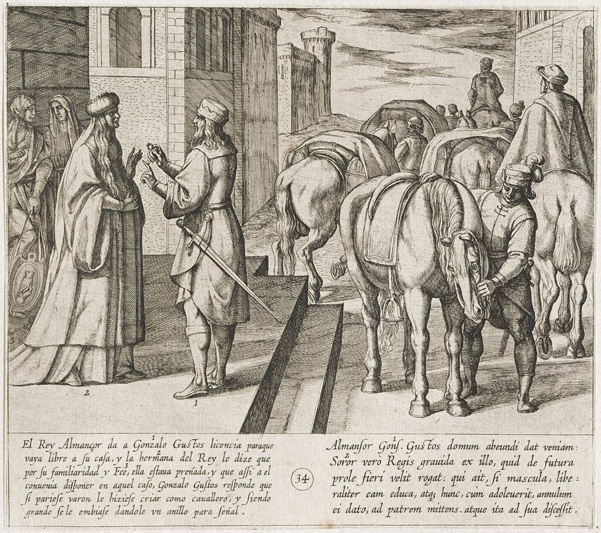 Gonzalo Gustos Outlines the Fate of His Unborn Child, Turning over the Ring to be Given to It if It Is a Male by Antonio Tempesta