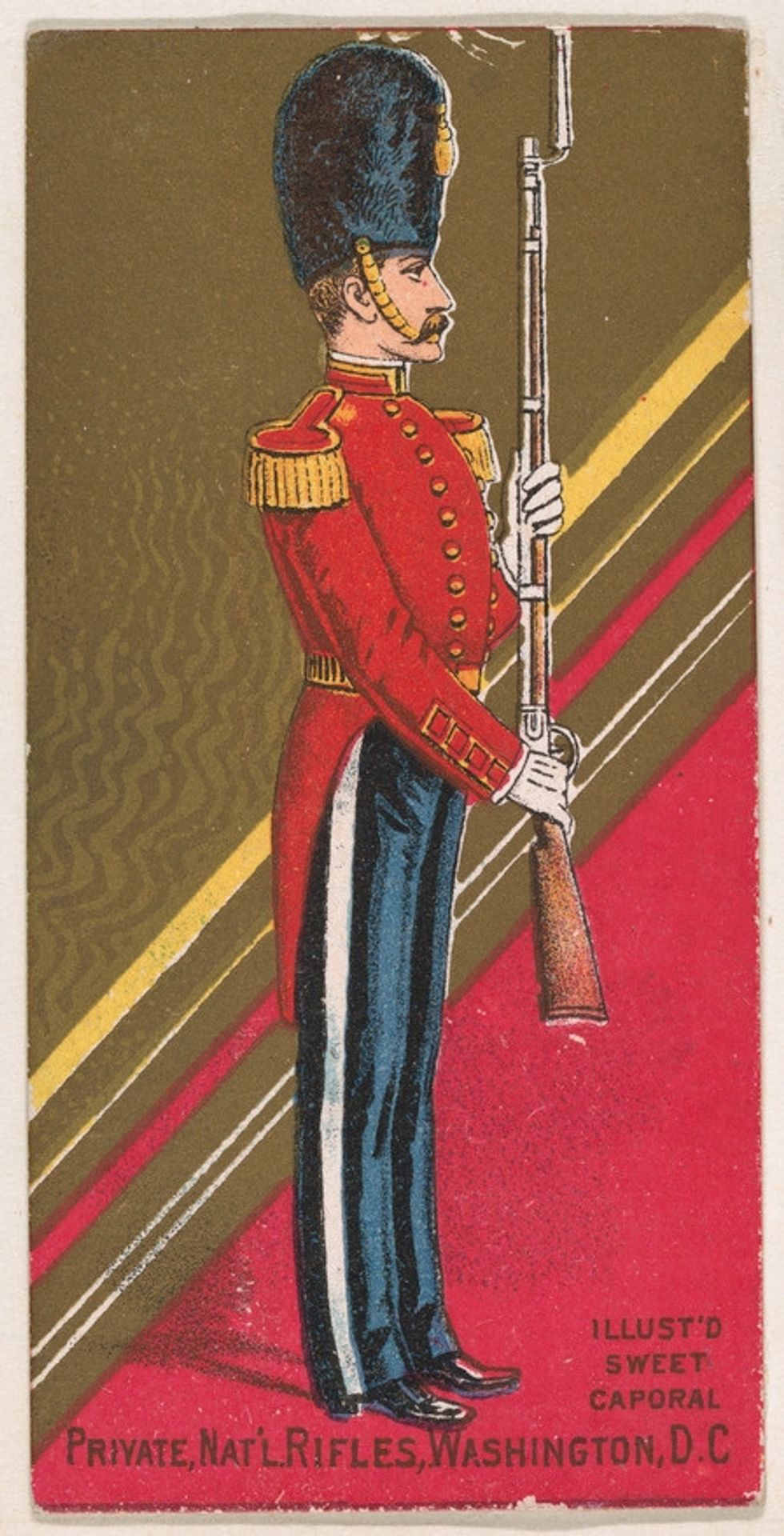Private, National Rifles, Washington, D.C., from the Military Series (N224) issued by Kinney Tobacco Company to promote Sweet Caporal Cigarettes by Kinney Brothers Tobacco Company