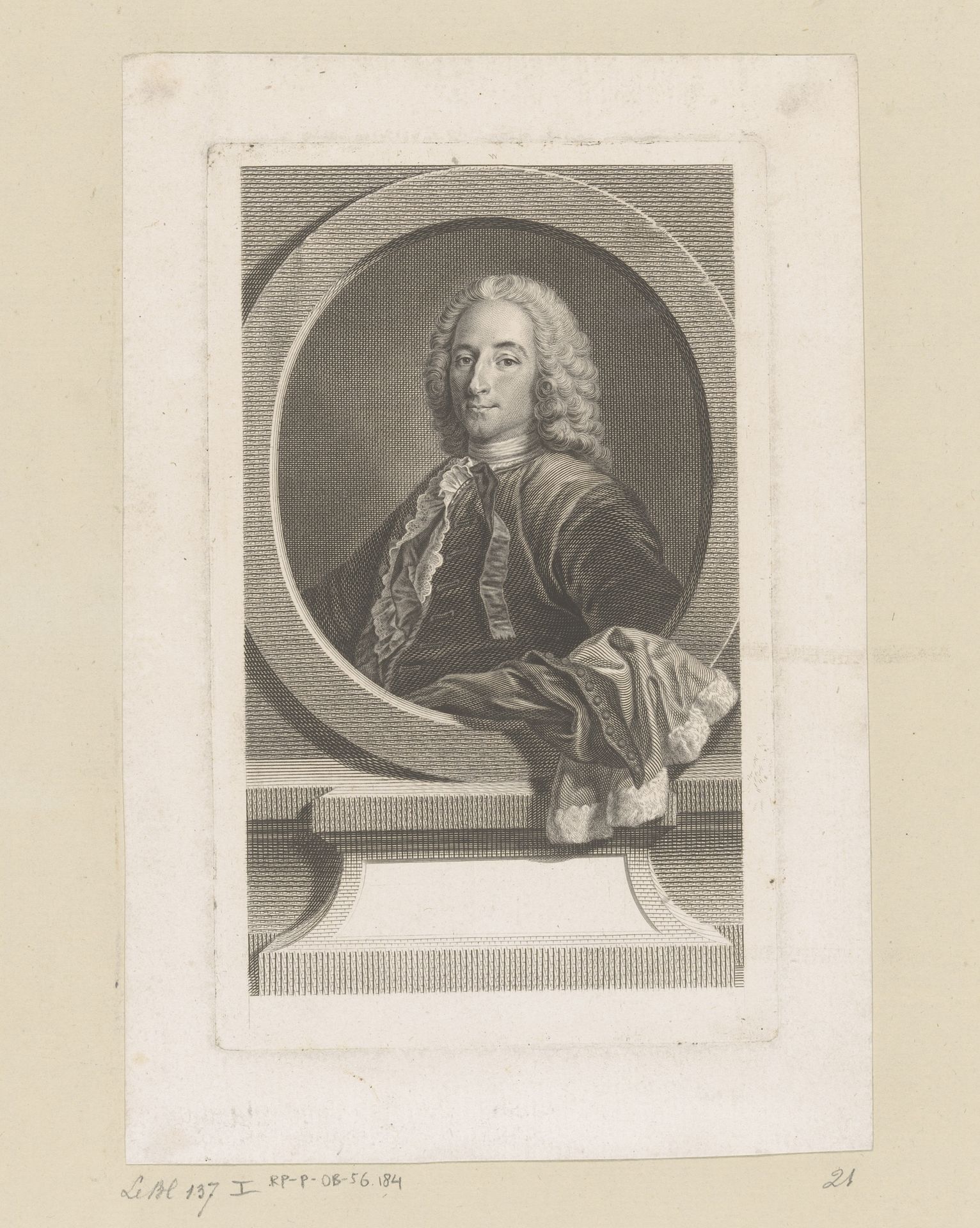 Portret van Claude Nicolas Le Cat by Johann Georg Wille